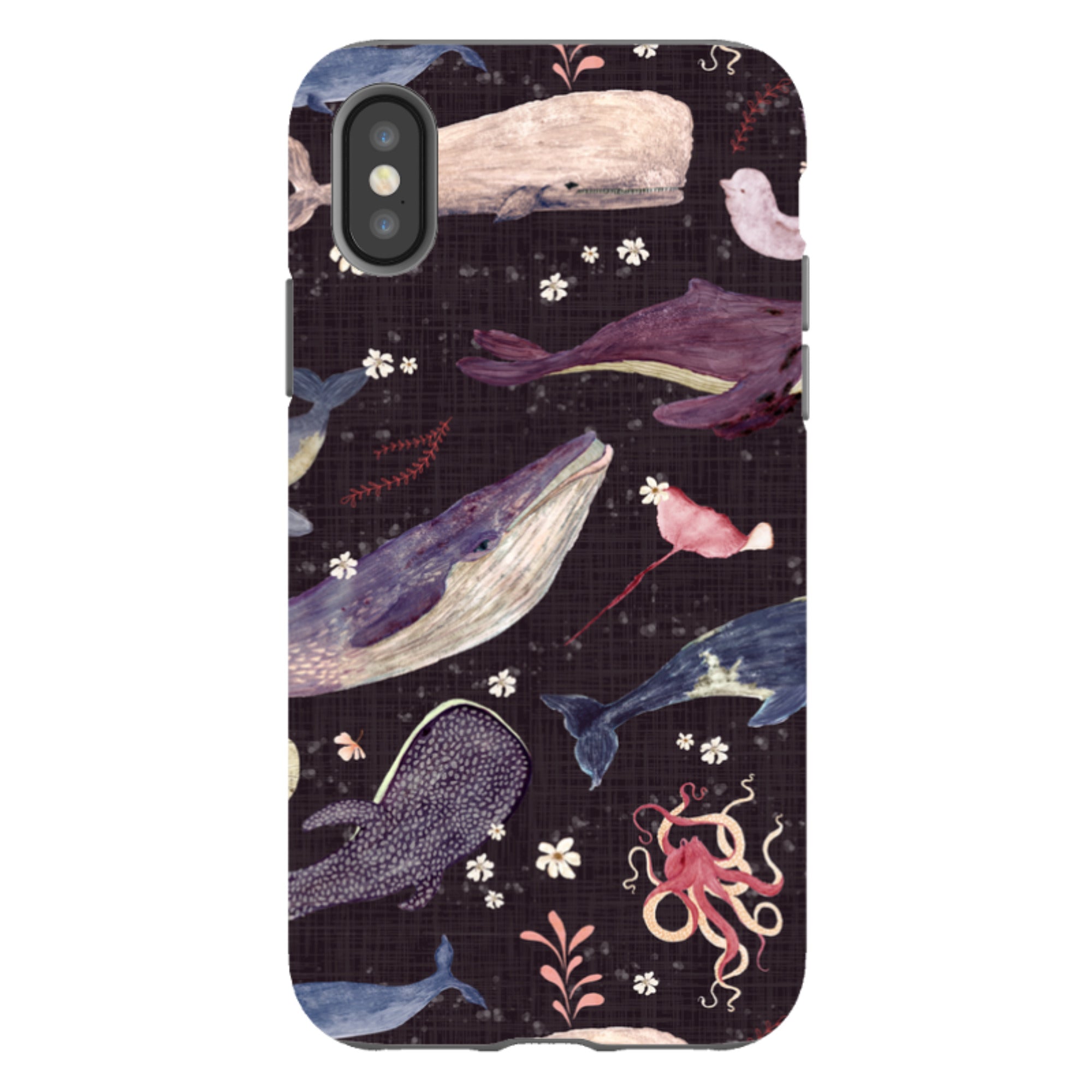 iPhone Tough Case - Whale Song Grape By Katherine Quinn