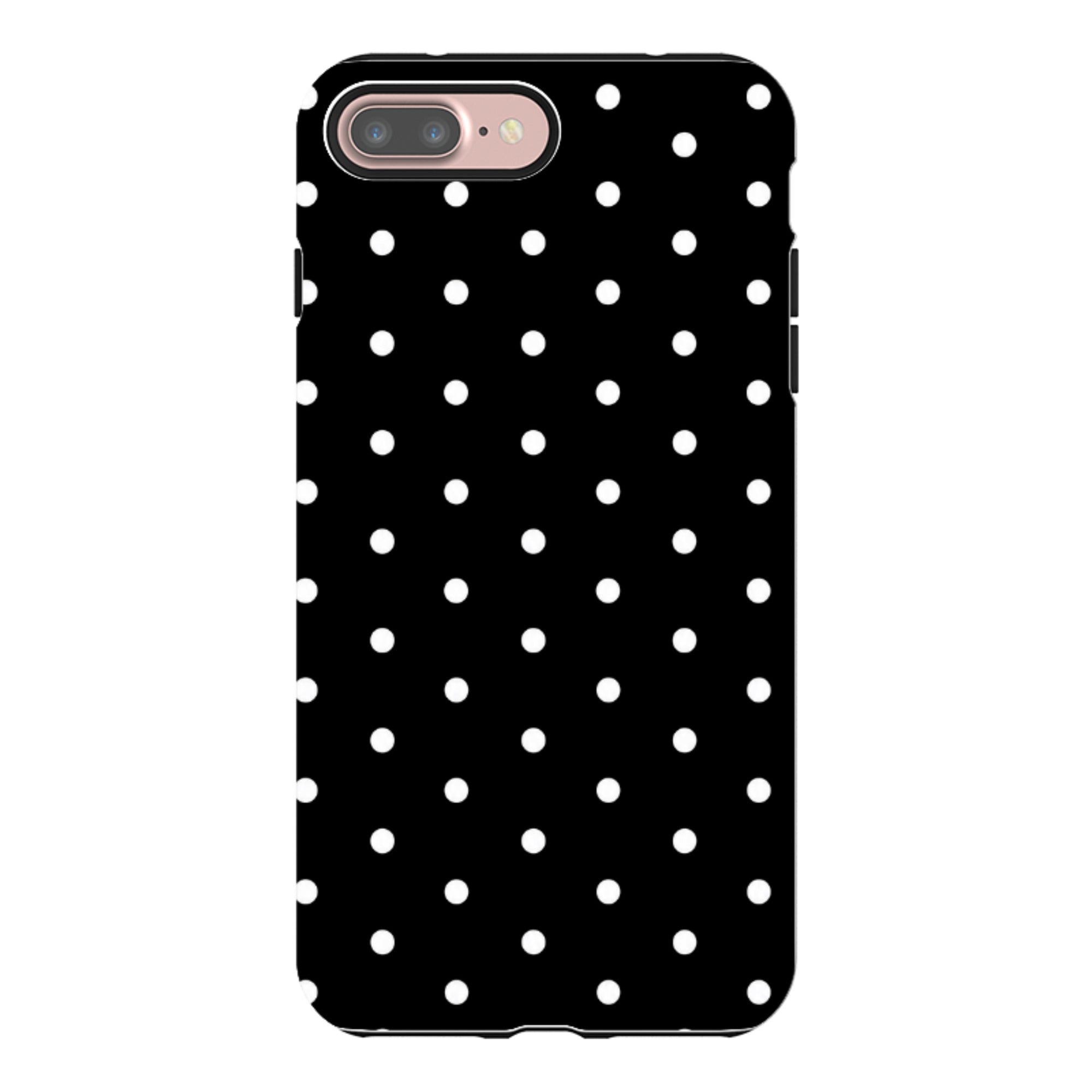 iPhone Tough Case - Black & White Polka Dot