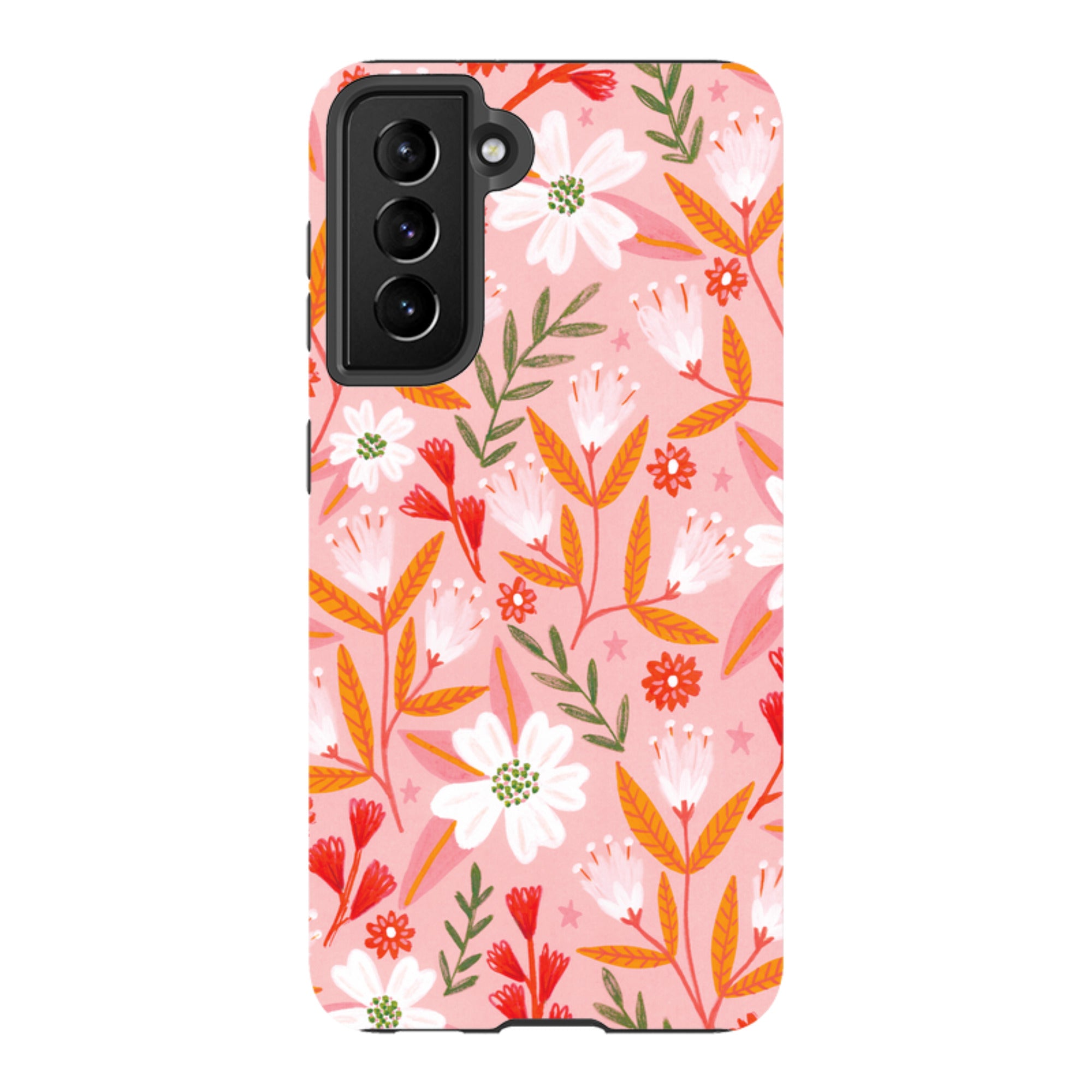 Samsung Tough Case - Pink And Orange Florals By Lee Foster Wilson