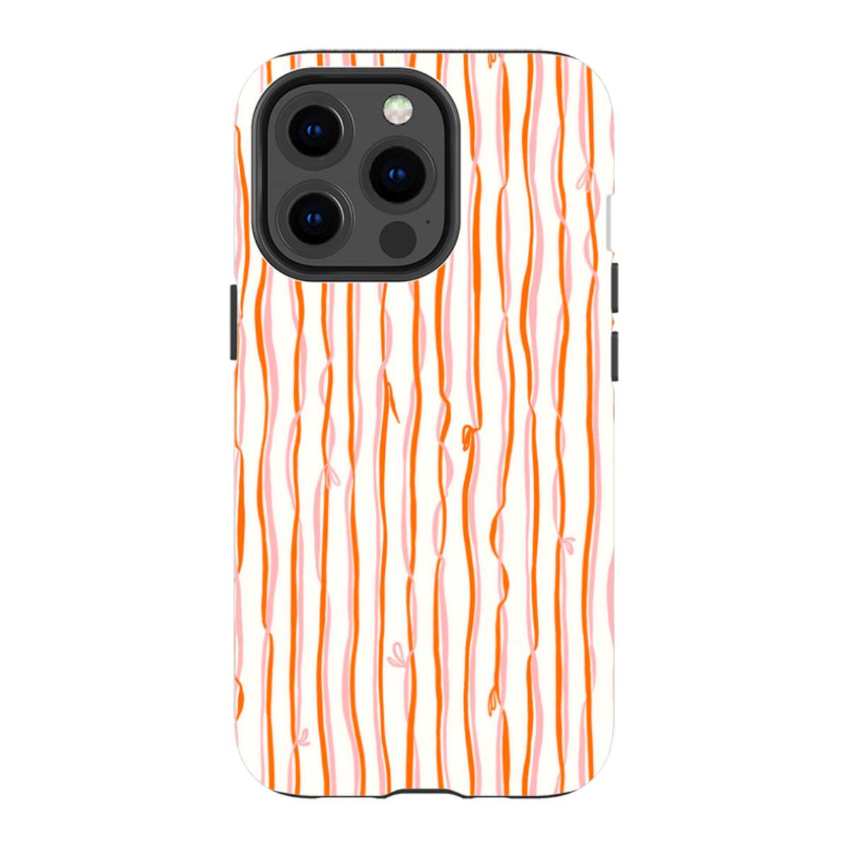 iPhone Tough Case - Ribbons orange and pink By Katherine Quinn