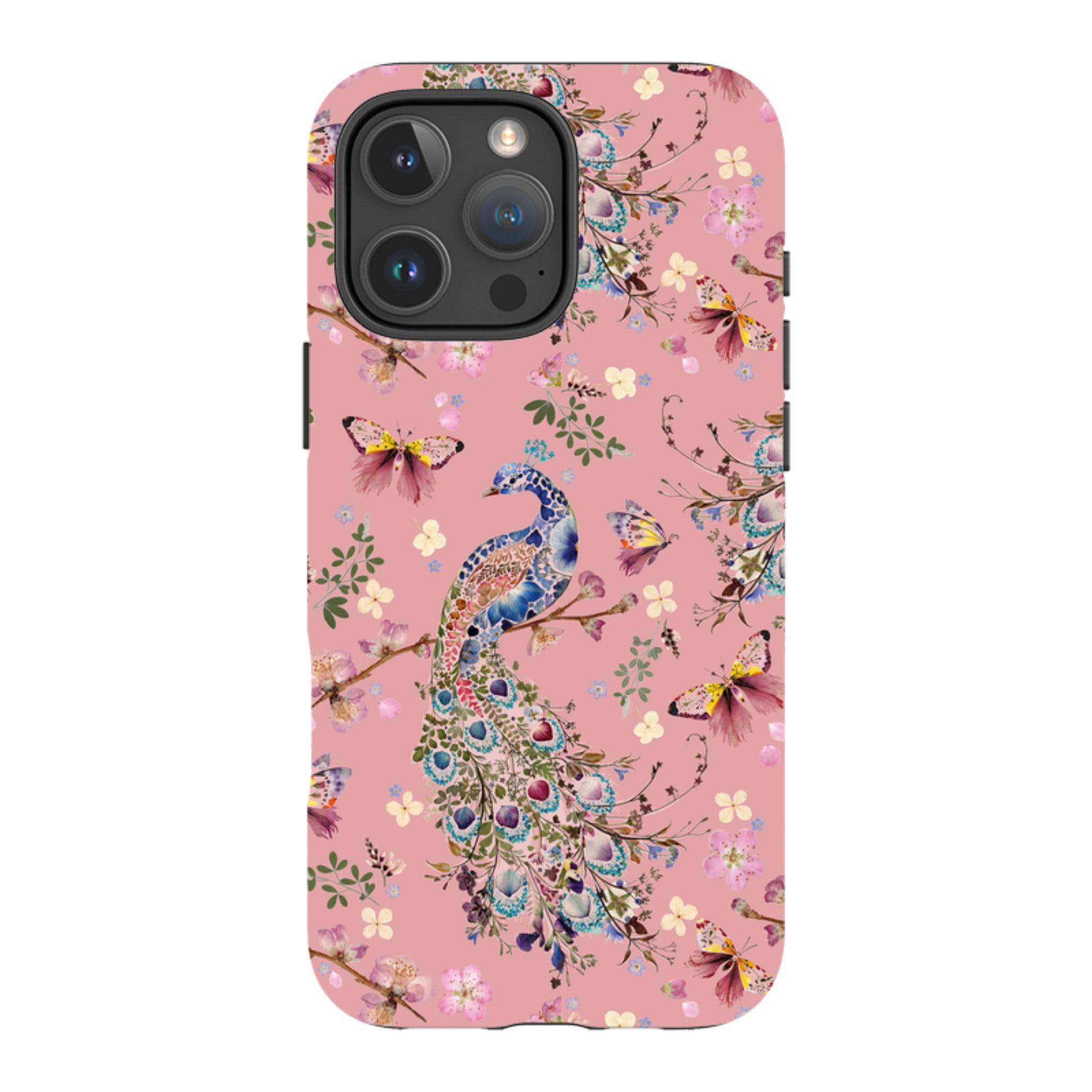 iPhone Tough Case - Peacock and Cherry Blossoms Lupine By Helen Ahpornsiri
