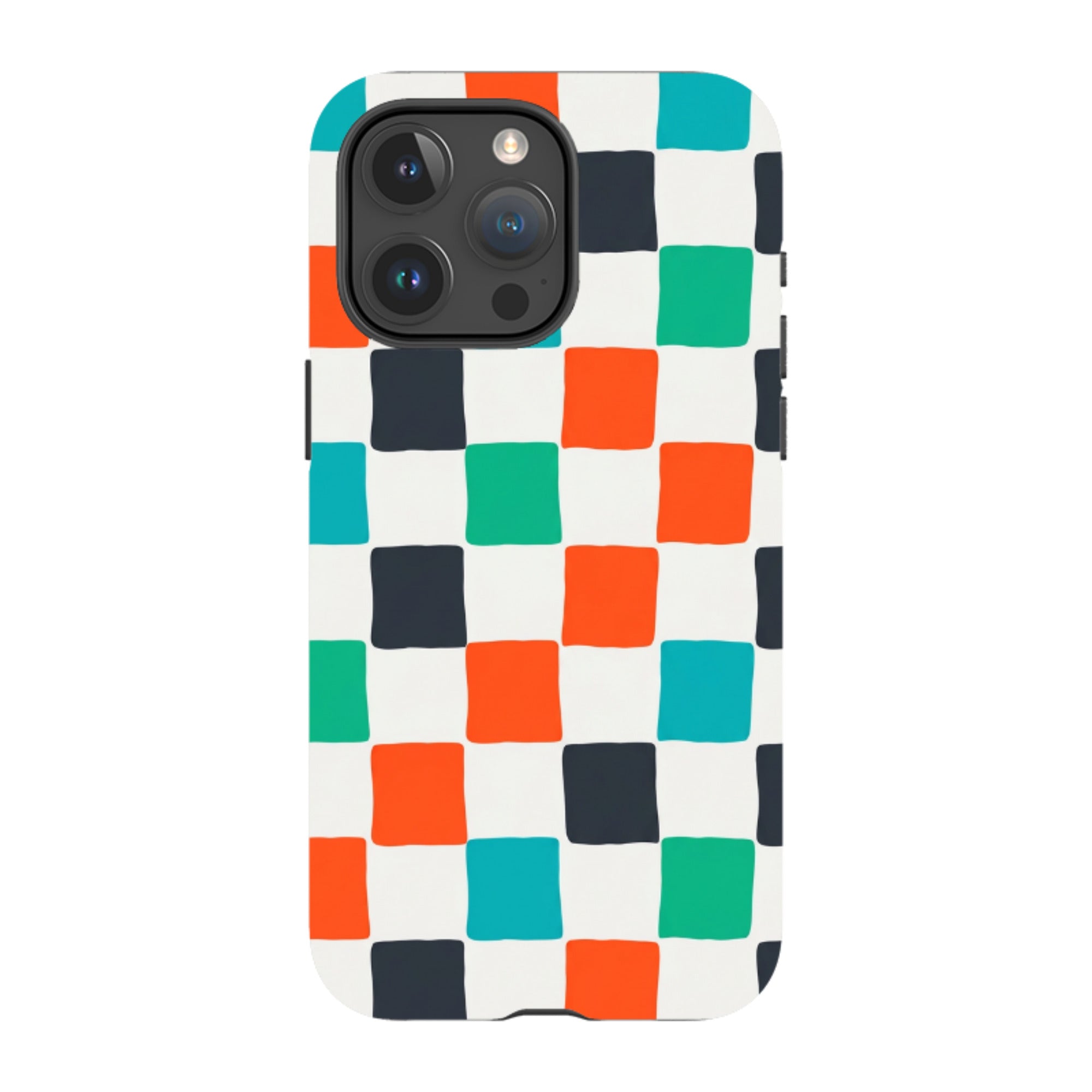 iPhone Tough Case - Multi-Color Checkerboard