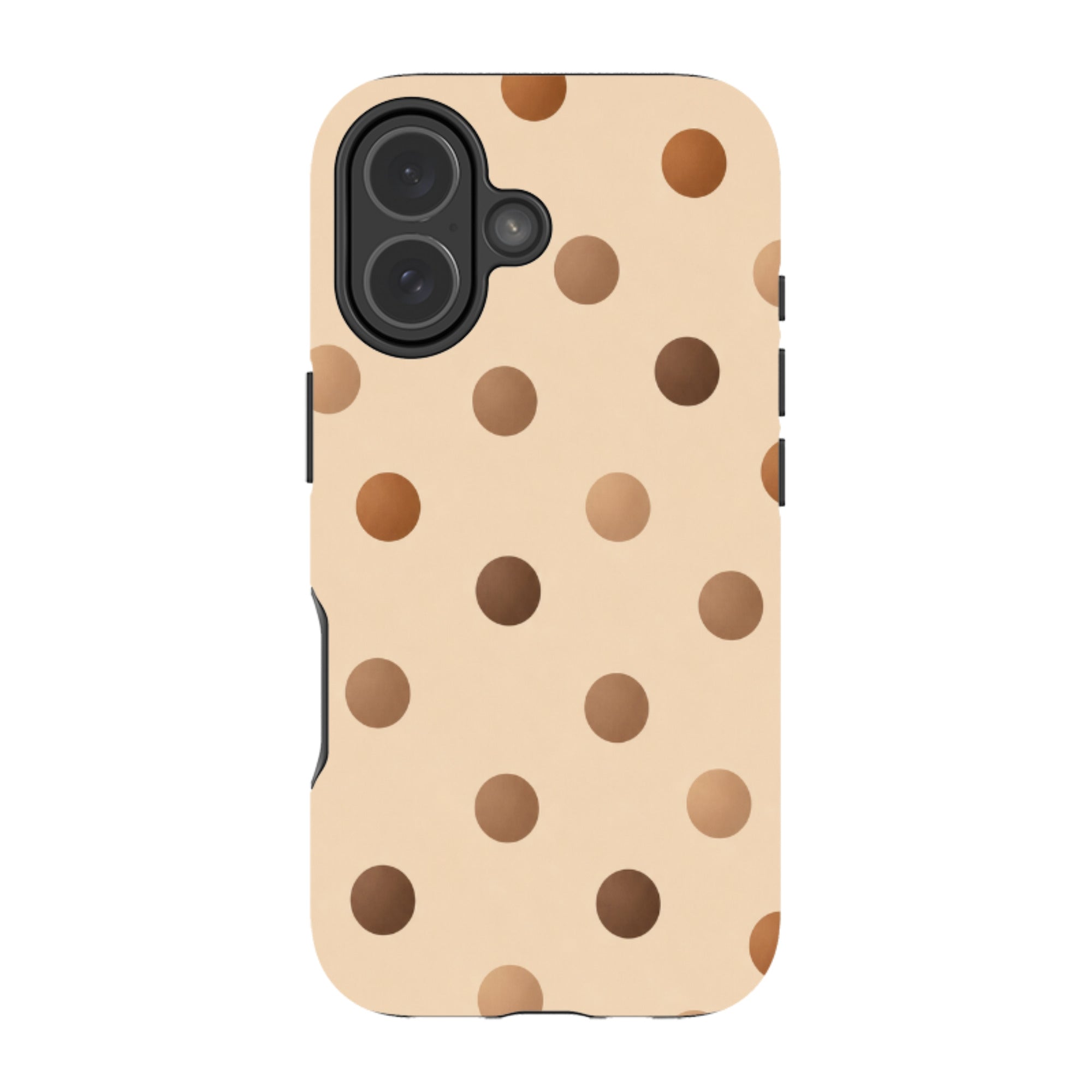 iPhone MagSafe Tough Case - Brown Polka Dot