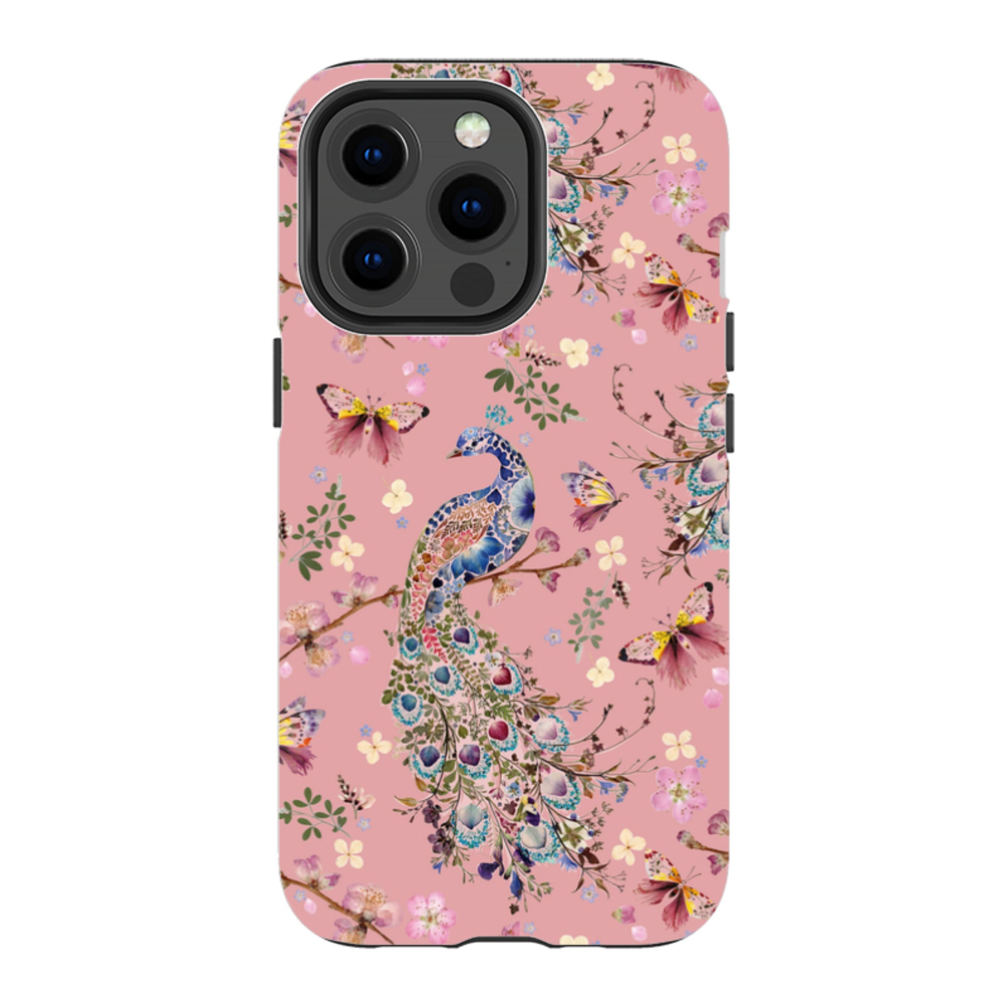 iPhone Tough Case - Peacock and Cherry Blossoms Lupine By Helen Ahpornsiri
