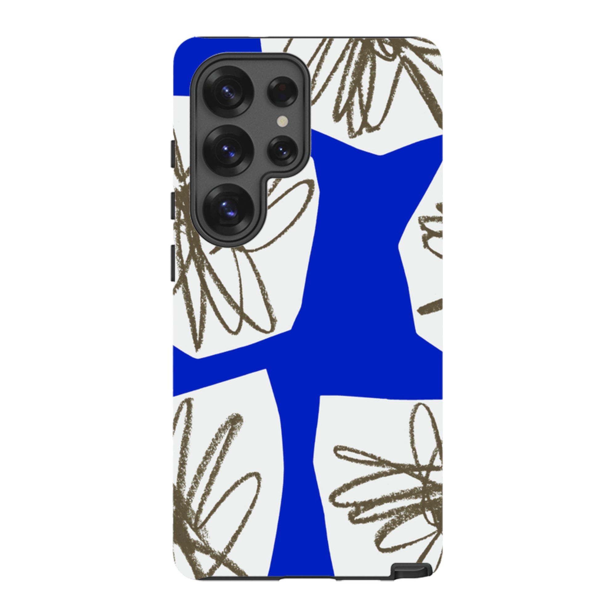 Samsung Tough Case - Blue Collage Flower By Kitty Joseph