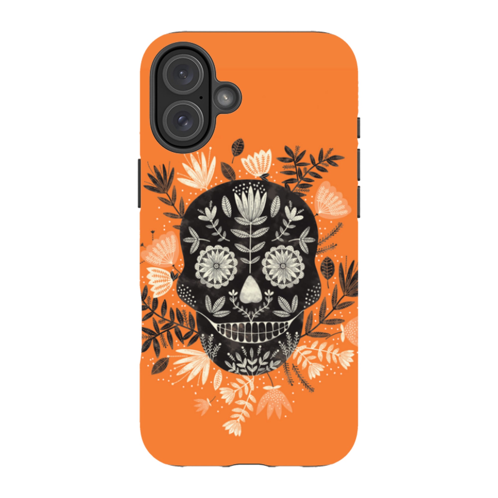 iPhone Tough Case - Sugar Skull Orange By Jade Mosinski
