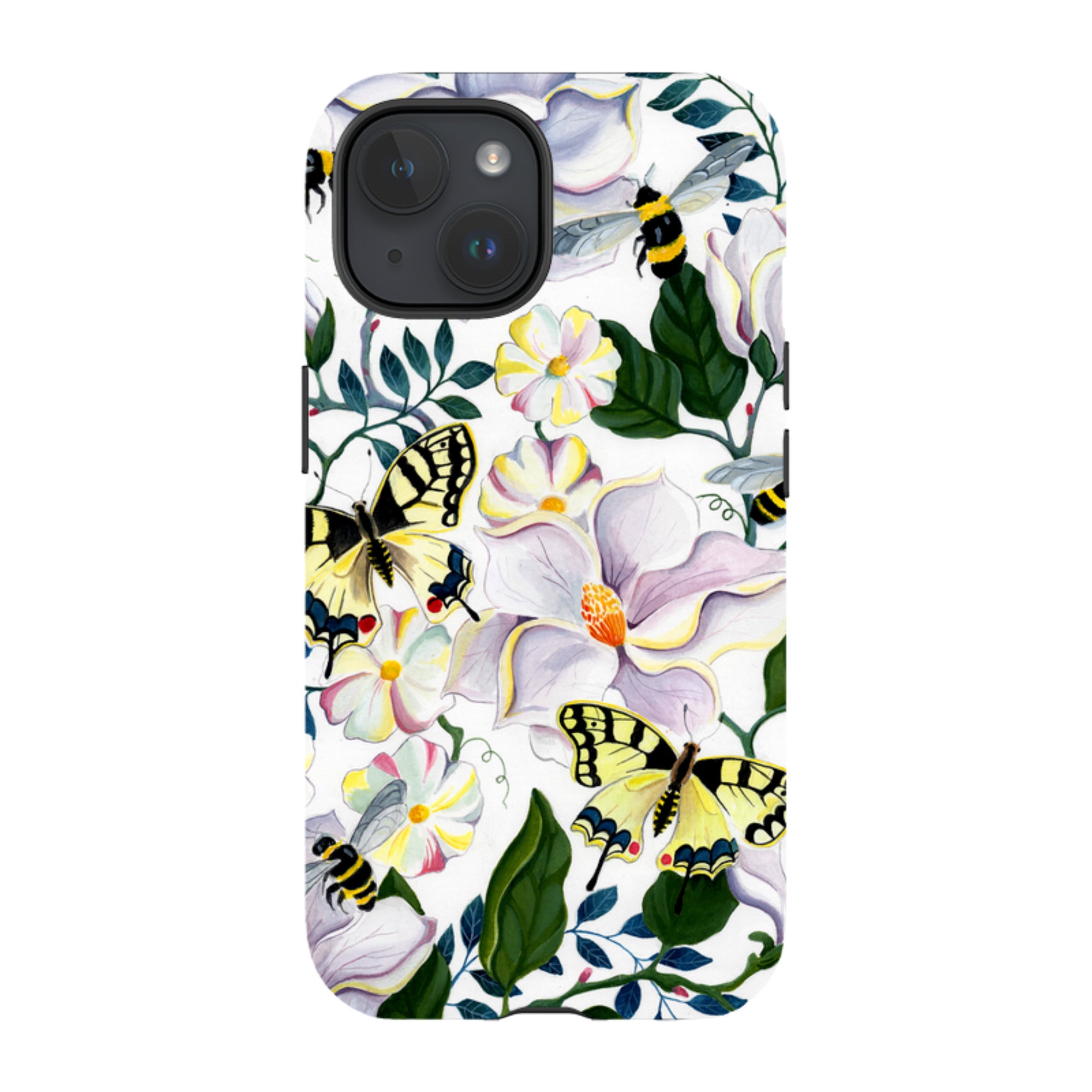 iPhone MagSafe Tough Case - Bees and Magnolia By Bex Parkin