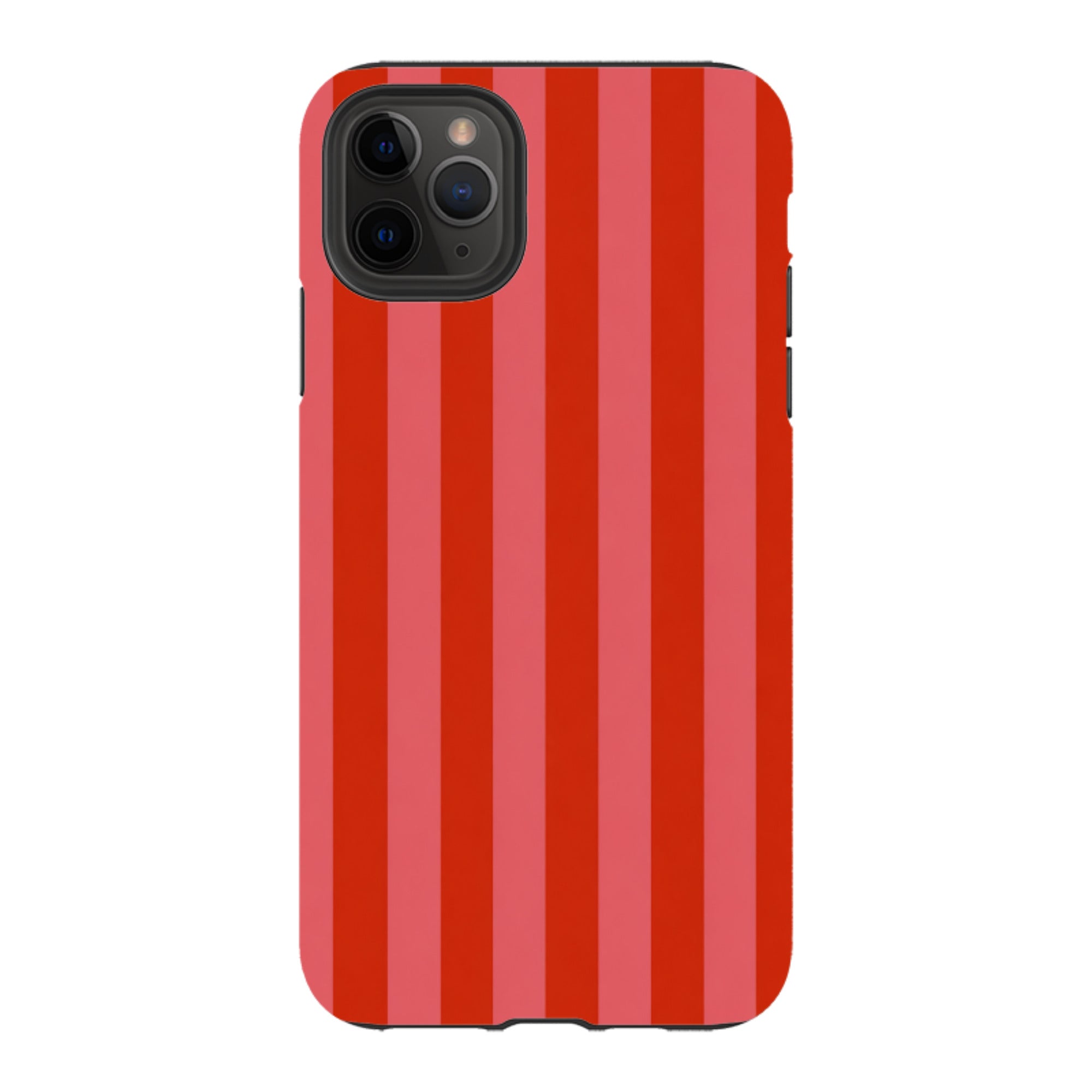 iPhone Tough Case - Cherry Red & Pink Stripe
