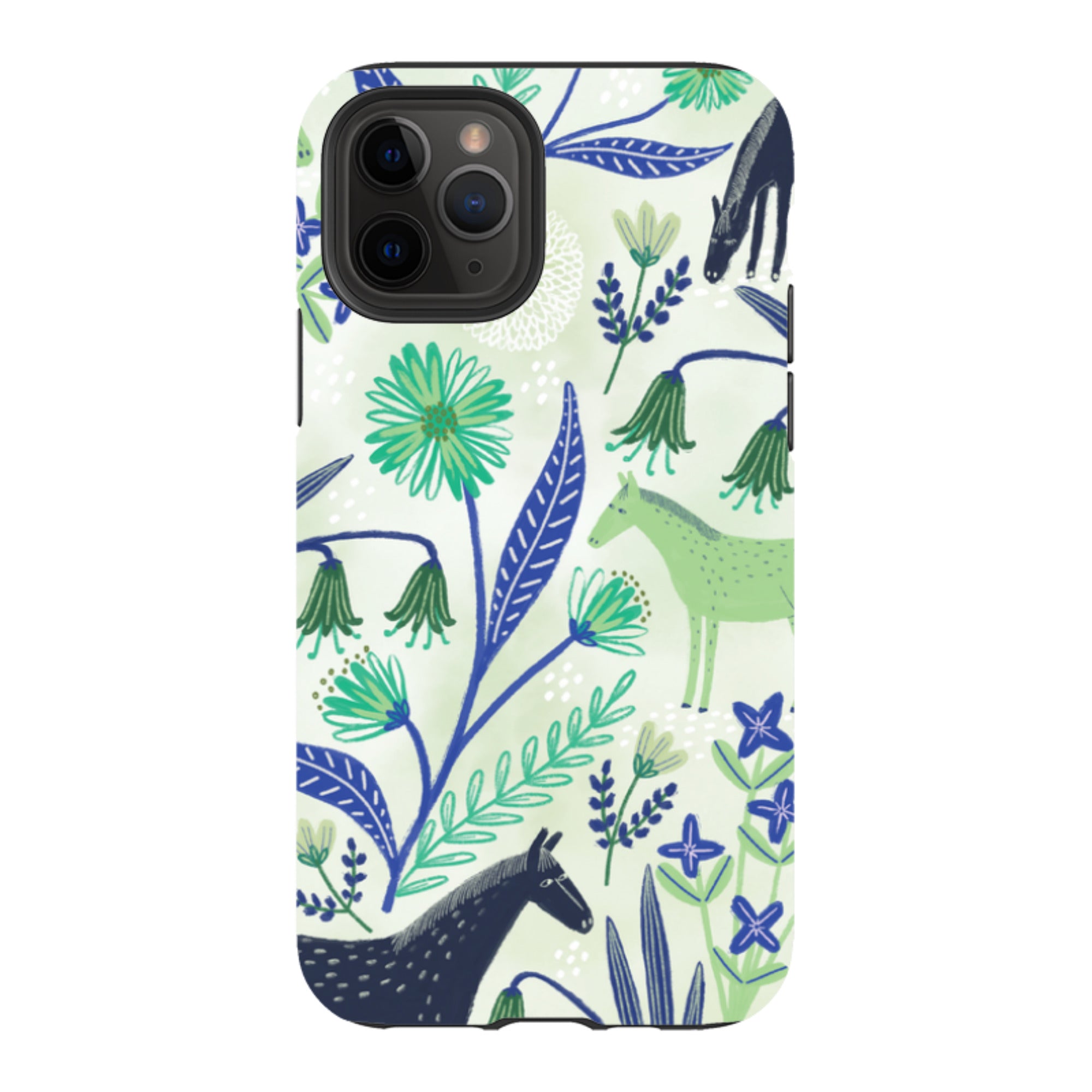 iPhone Tough Case - Wild Ponies Green By Lee Foster Wilson