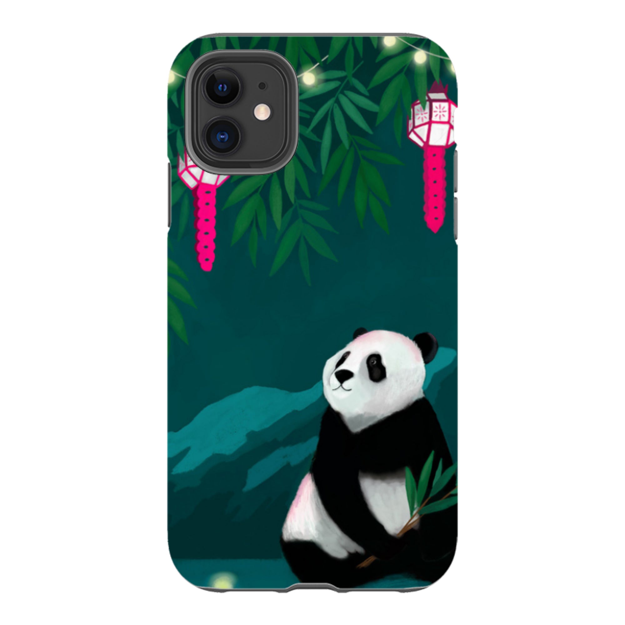 iPhone Tough Case - Panda And Lanterns By Bex Parkin