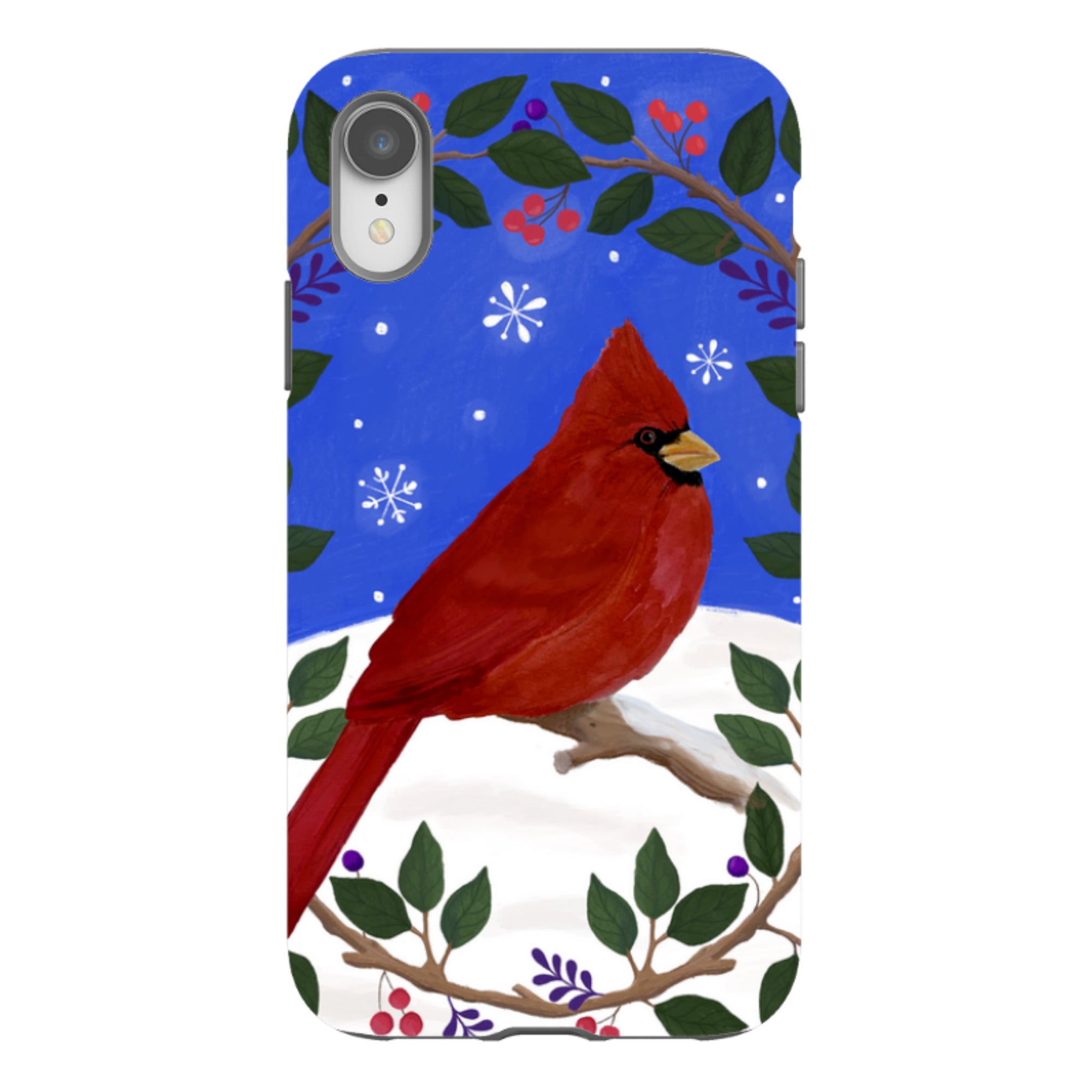 iPhone Tough Case - Cardinal Wreath By Bex Parkin