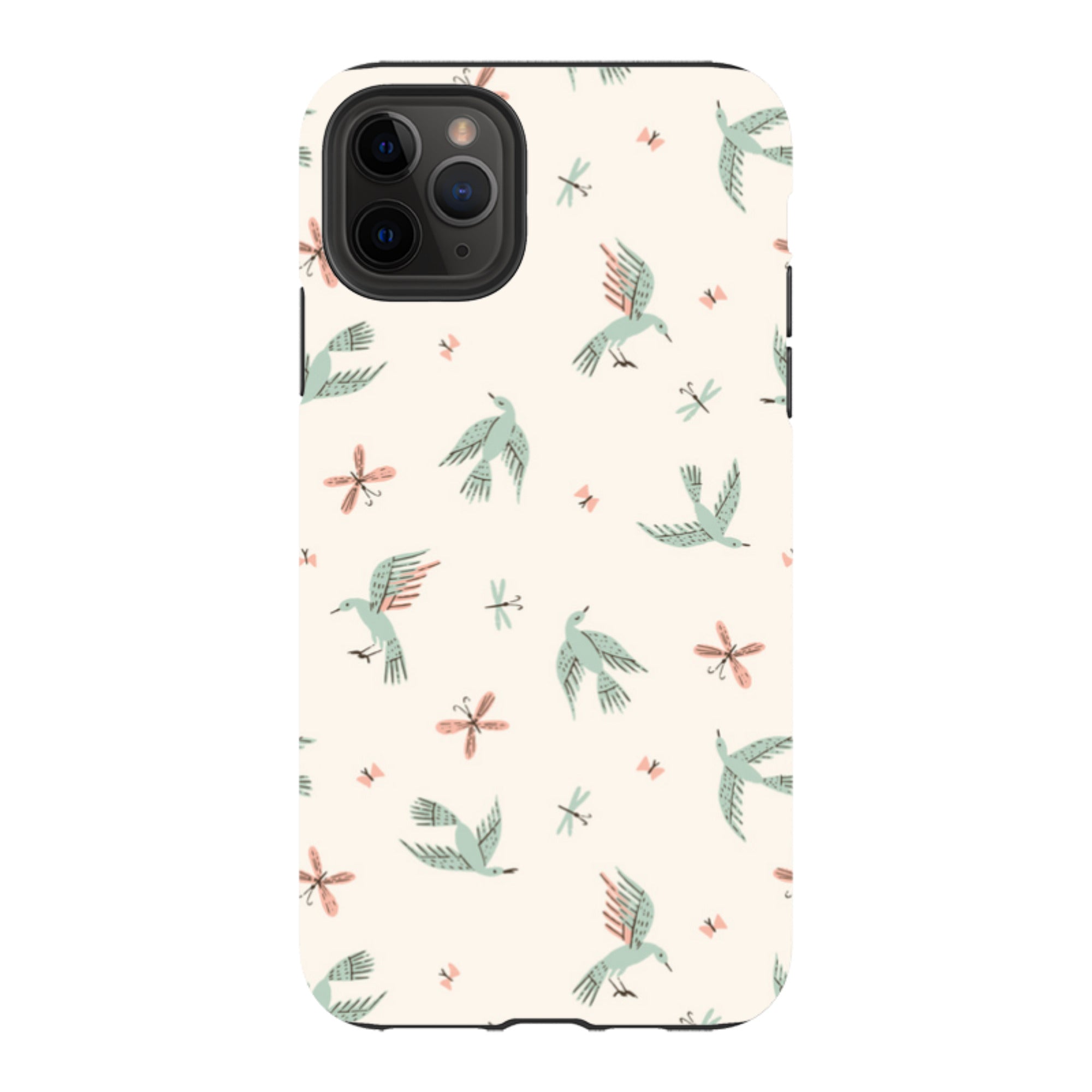 iPhone Tough Case - Birds And Butterflies Cream By Meghann Rader