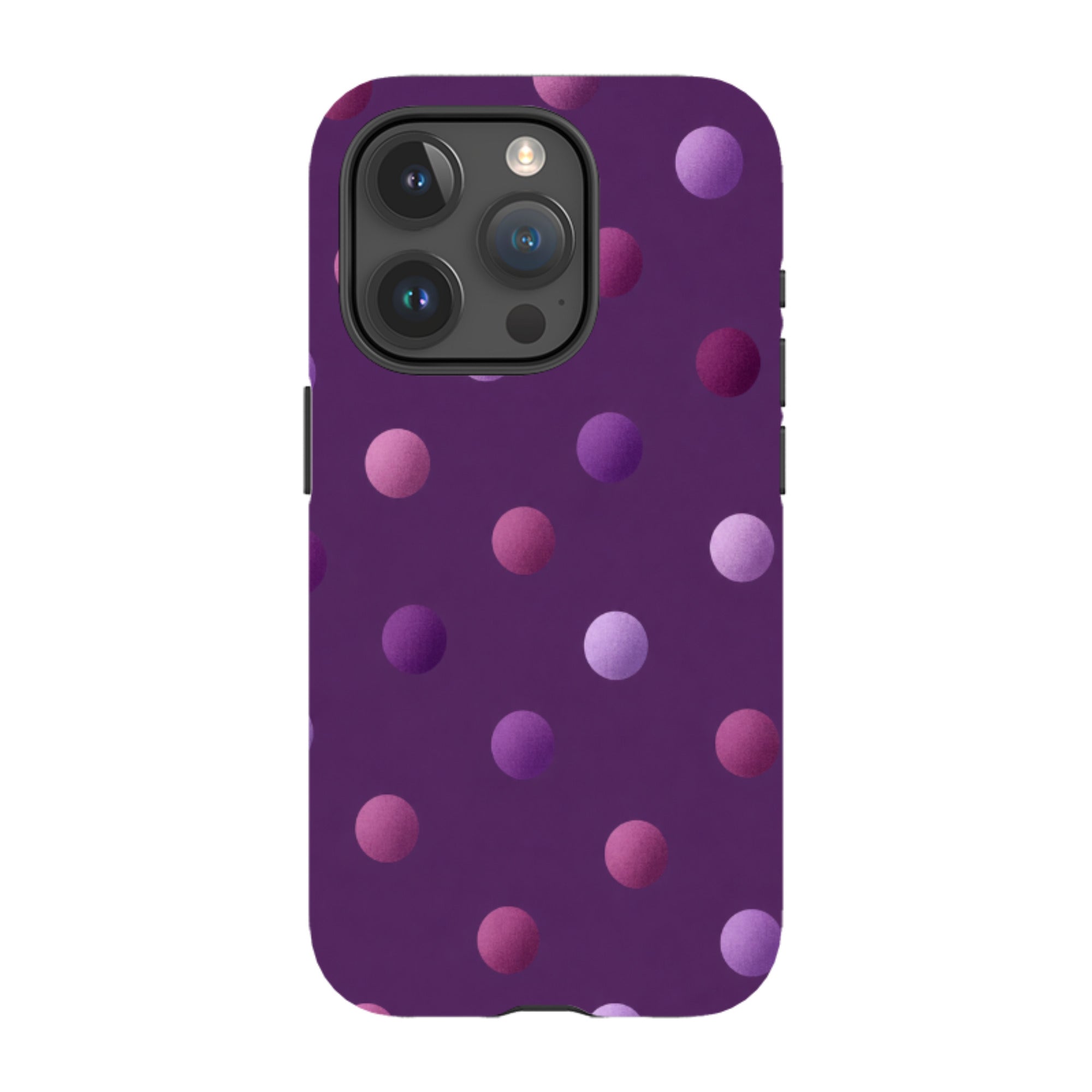iPhone Tough Case - Purple Polka Dot