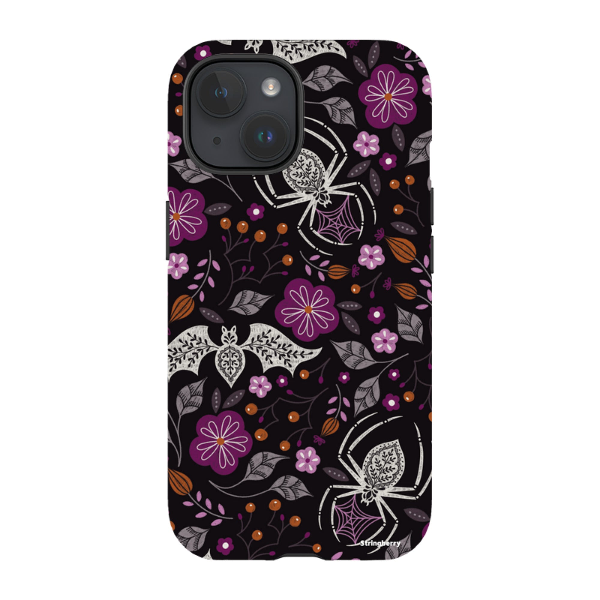 iPhone MagSafe Tough Case -  Spider Bat Pattern Black By Jenny Zemanek