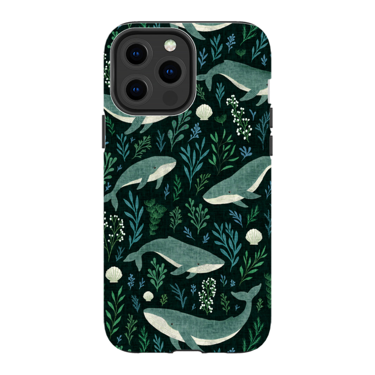 iPhone Tough Case - Whale garden black By Katherine Quinn