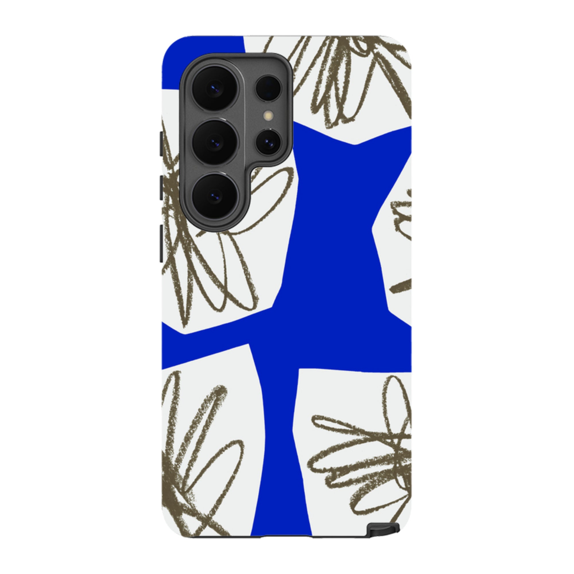 Samsung Tough Case - Blue Collage Flower By Kitty Joseph