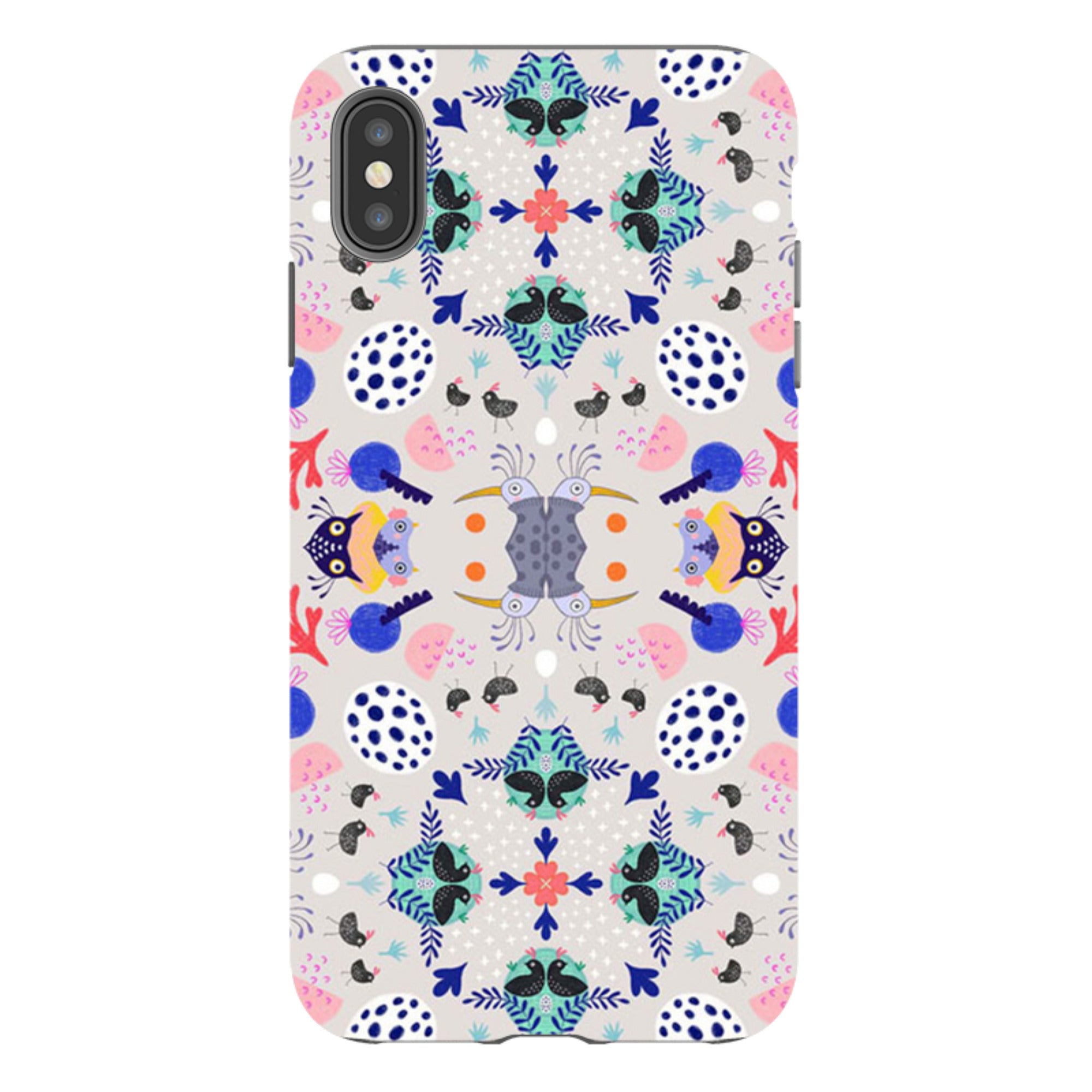 iPhone Tough Case - Crazy Bird Pattern By Mia Underwood
