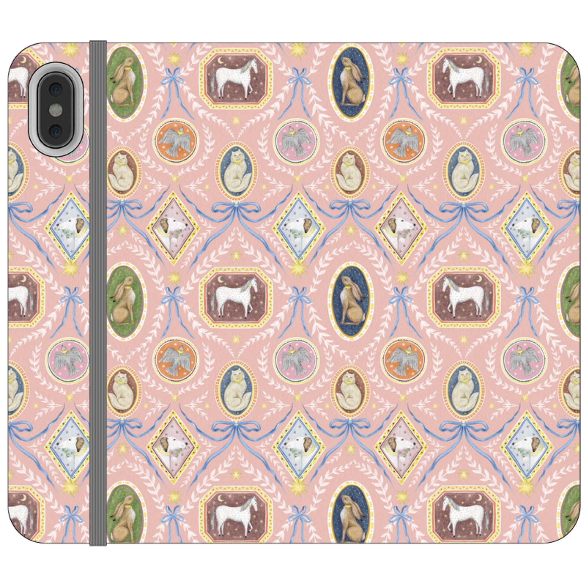 Charleston Peach Pink Wallet Case By Catherine Rowe