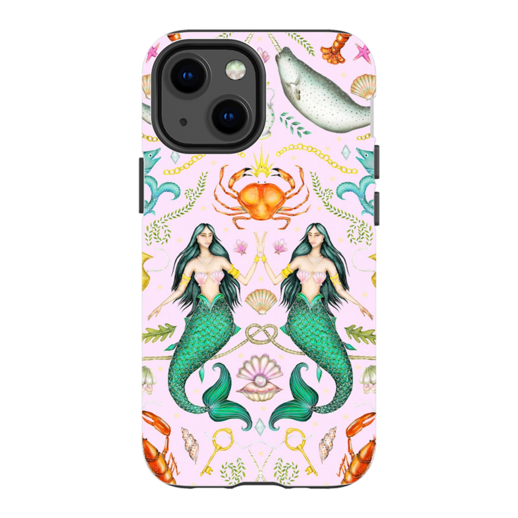 iPhone Tough Case - Tritons Treasure Pink By Catherine Rowe