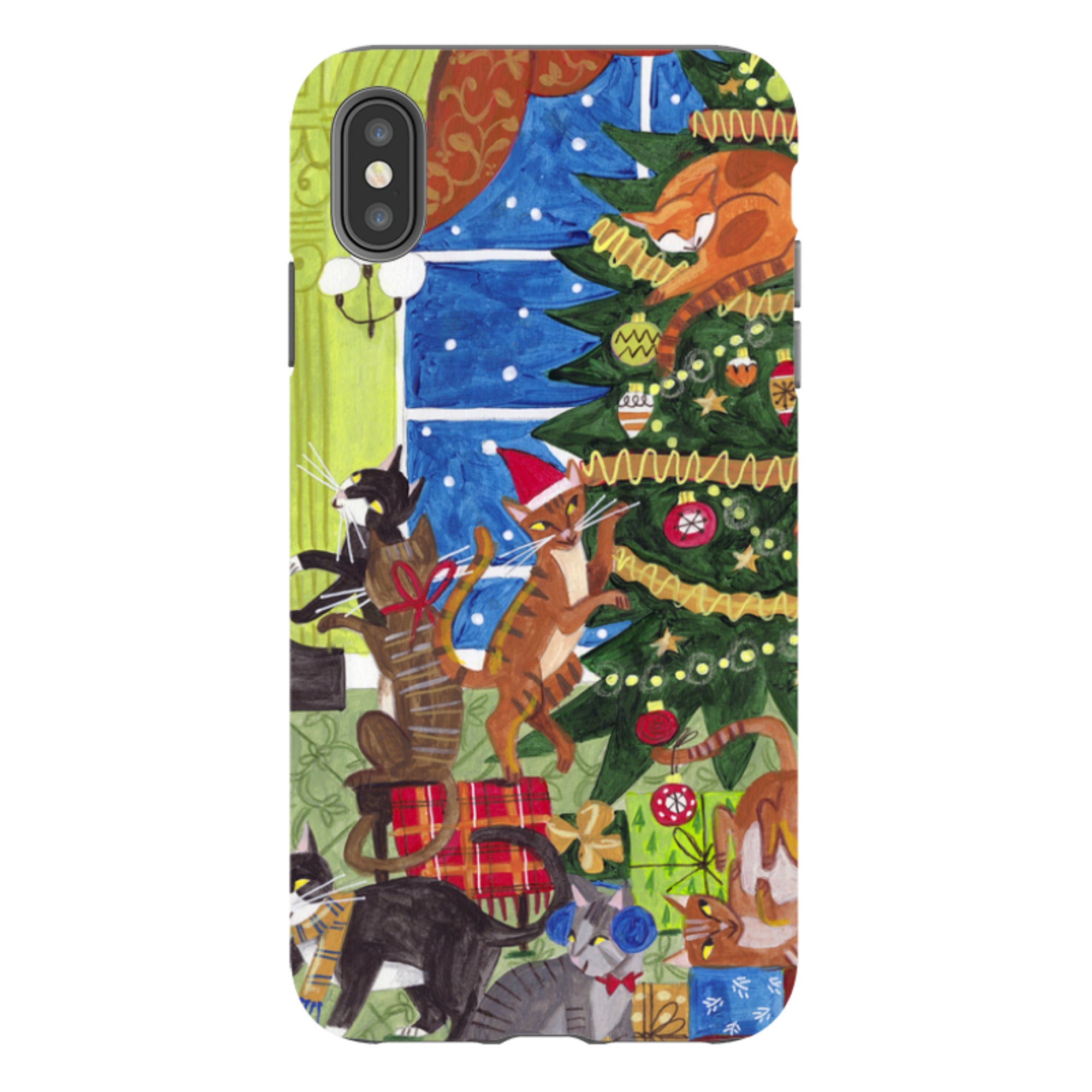 iPhone Tough Case - Christmas Cats By Caroline Bonne Muller