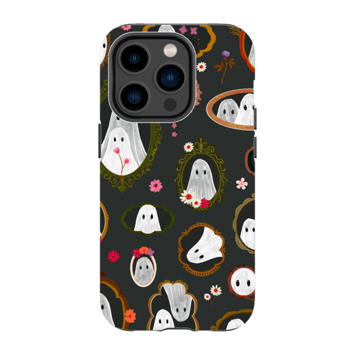 iPhone Tough Case - Framed Ghosts - Charcoal By Katherine Quinn