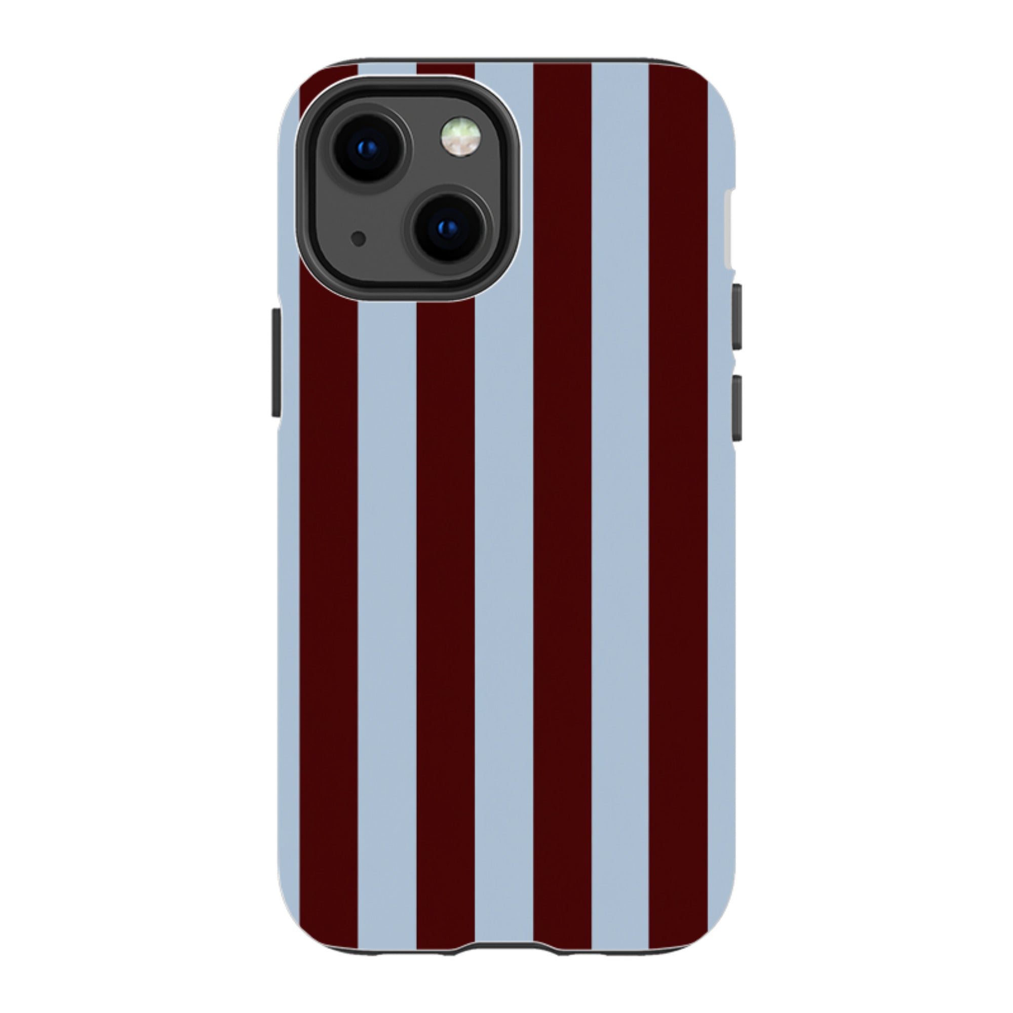 iPhone Tough Case - Claret & Sky Blue Stripe