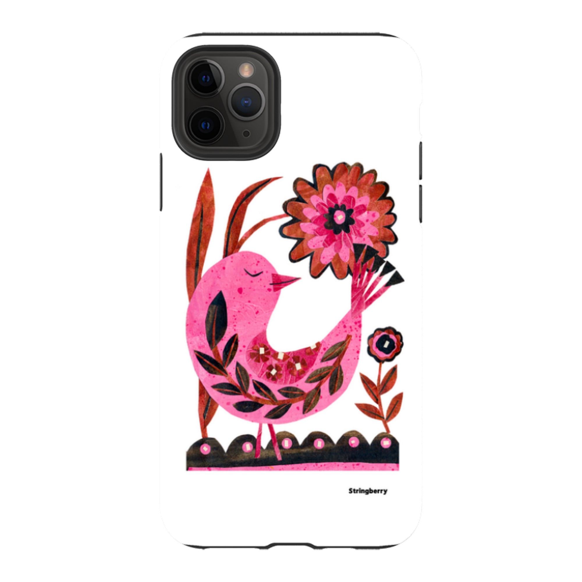 iPhone Tough Case - Folk Floral Bird By Tracey English