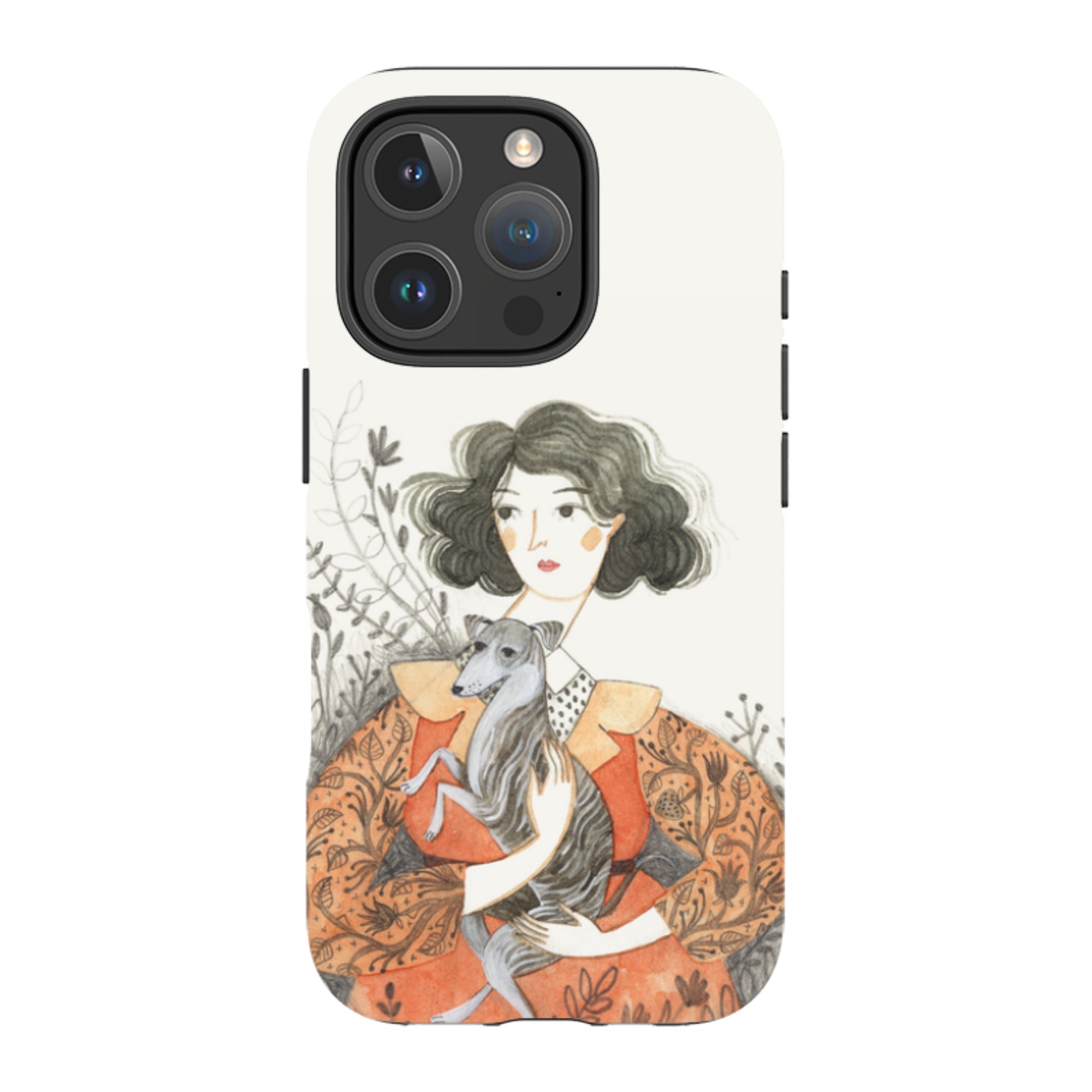 iPhone Tough Case - Lady With Whippet By Meghann Rader