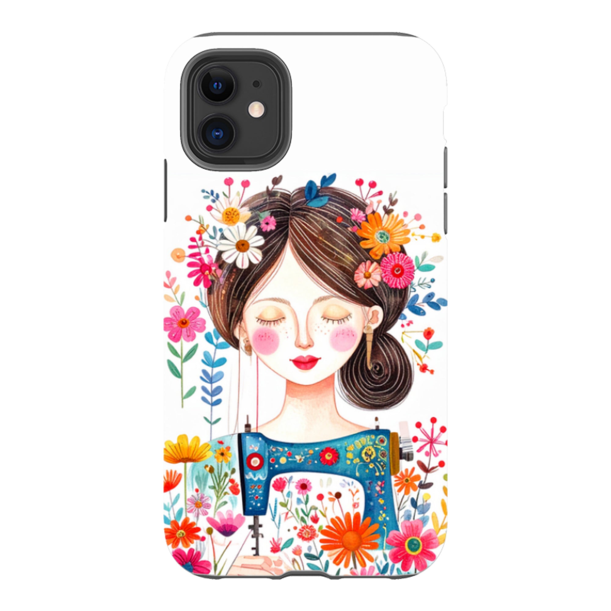 iPhone Case - Floral Sewing Lady