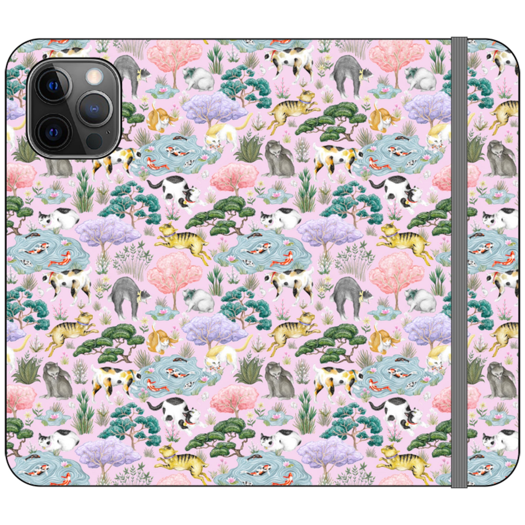 Cat Garden Wallet Case By Catherine Rowe