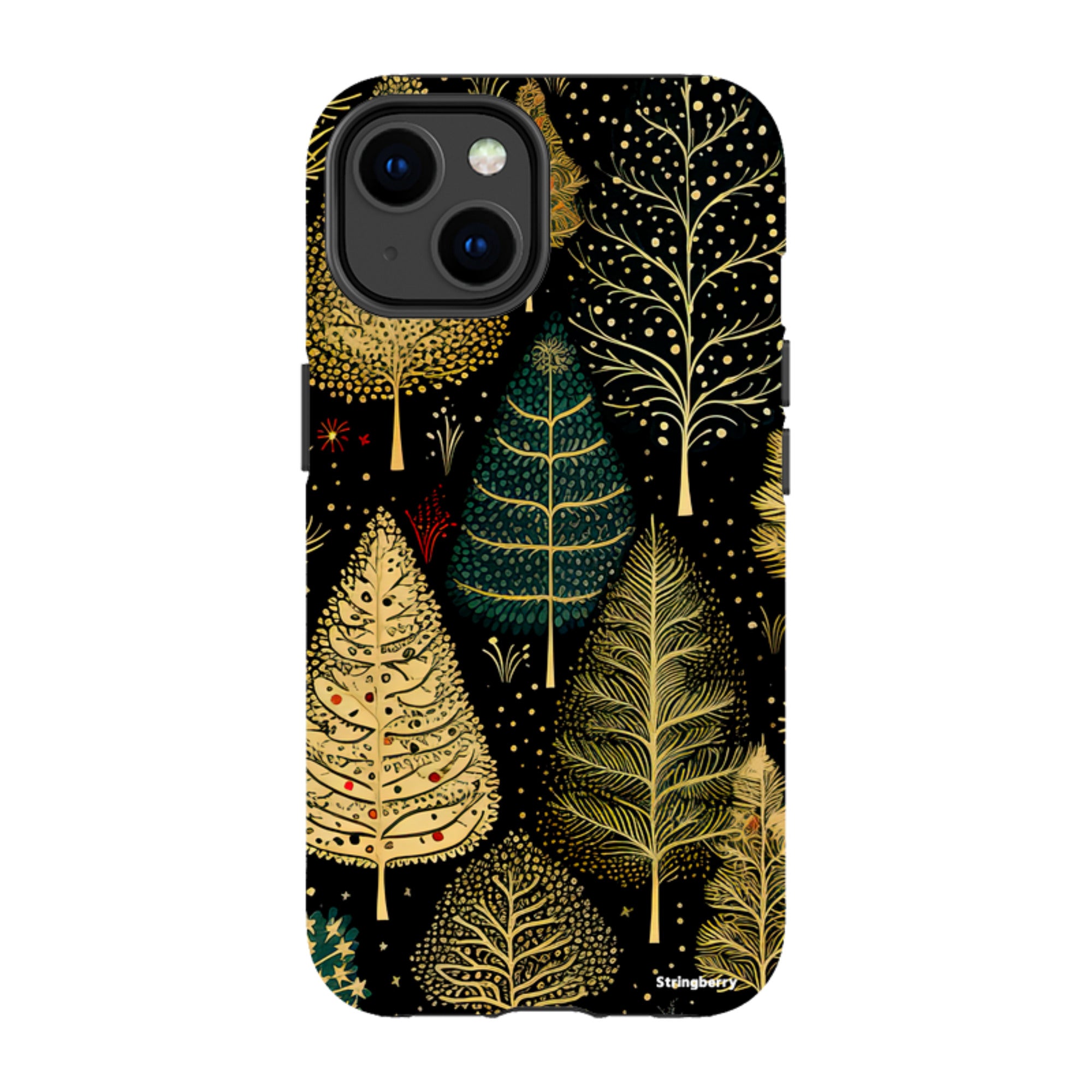 iPhone Tough Case - Golden Xmas Trees