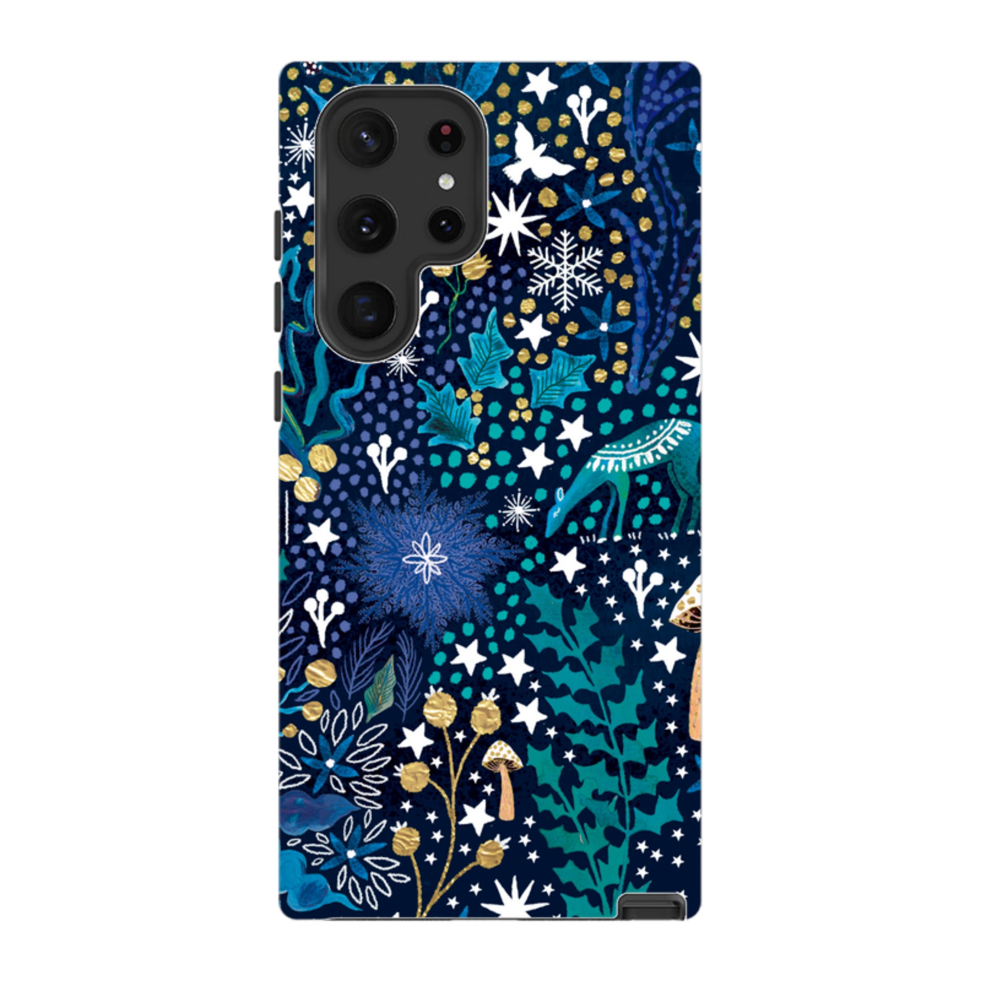 Samsung Tough Case - Winter Flowers Teal By Emma Frances Grant
