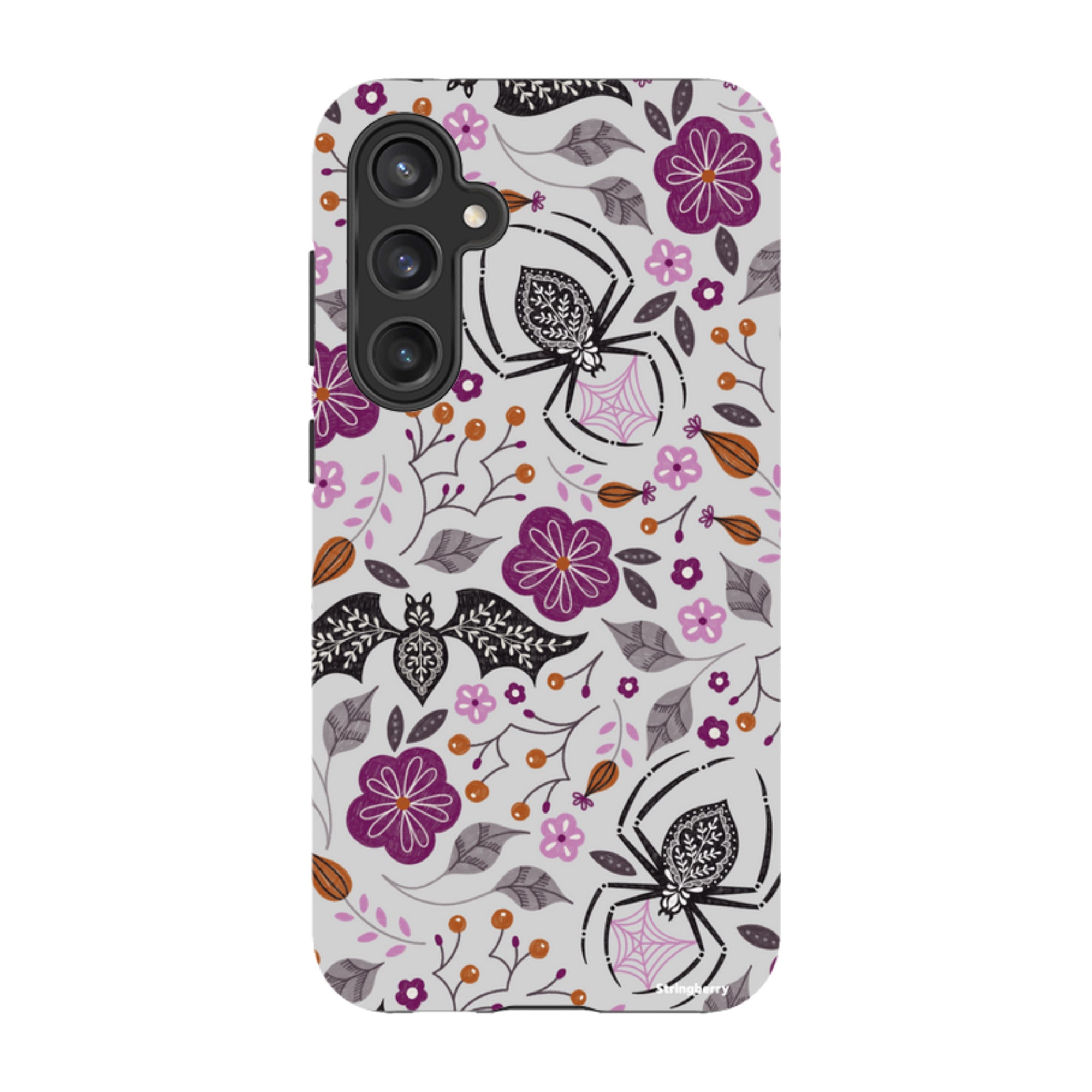 Samsung Tough Case - SpiderBat Pattern Grey By Jenny Zemanek