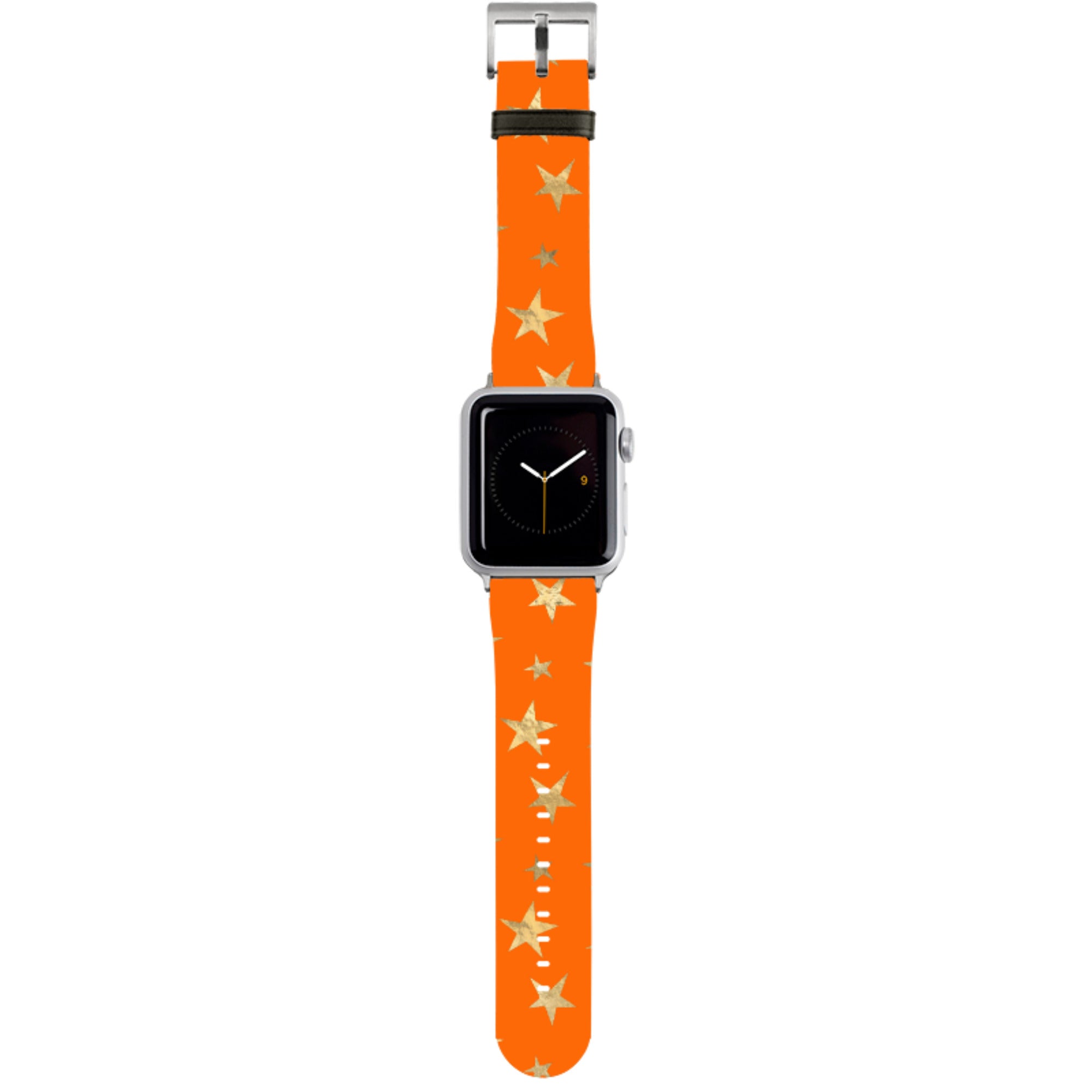 Orange and Gold Stars Apple Watch Strap