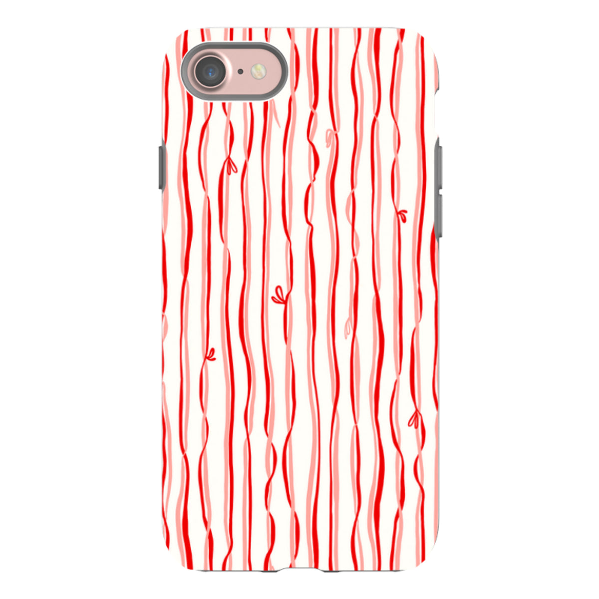 iPhone Tough Case - Ribbons pink and red By Katherine Quinn