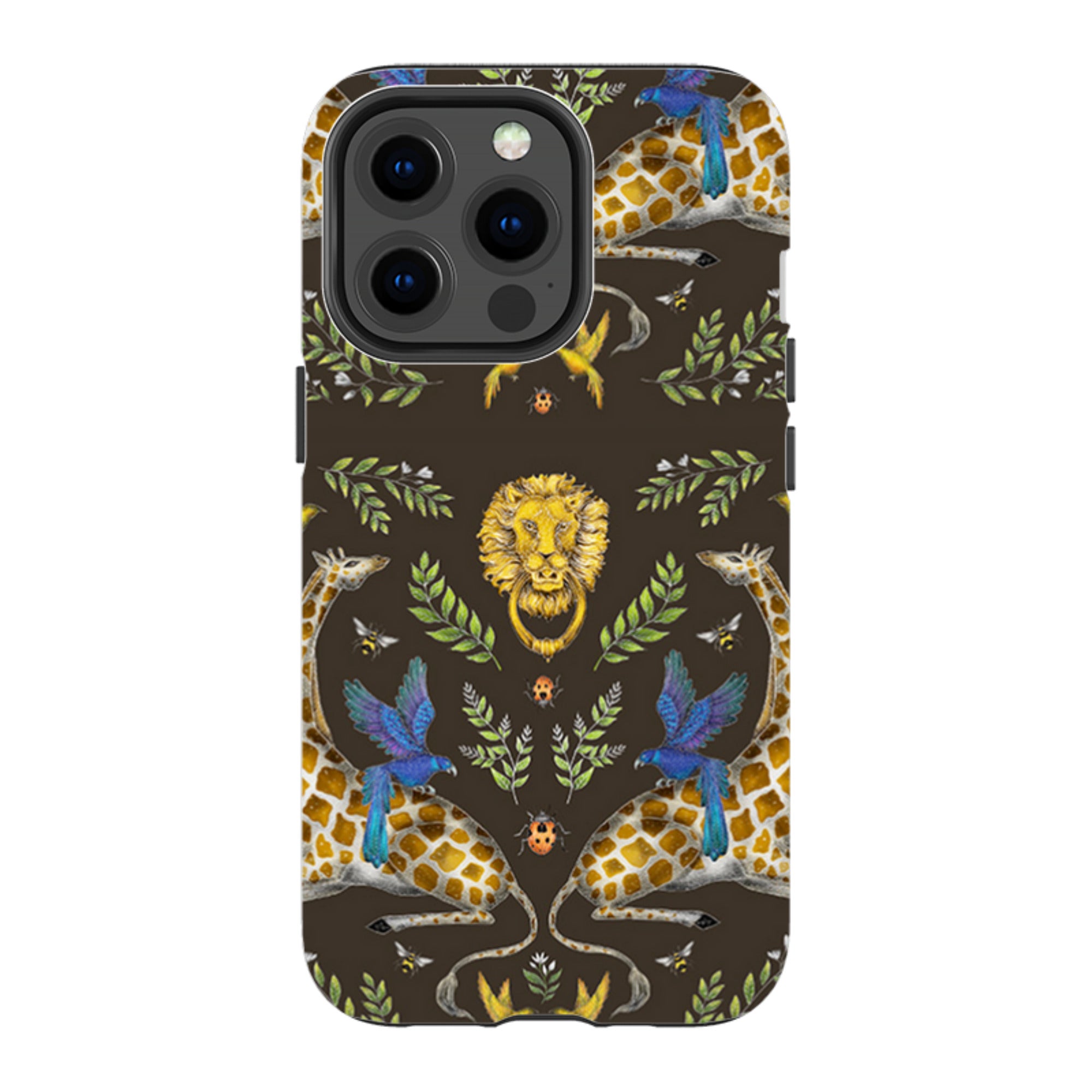 iPhone MagSafe Tough Case -  Giraffes Birds and Lion By Catherine Rowe