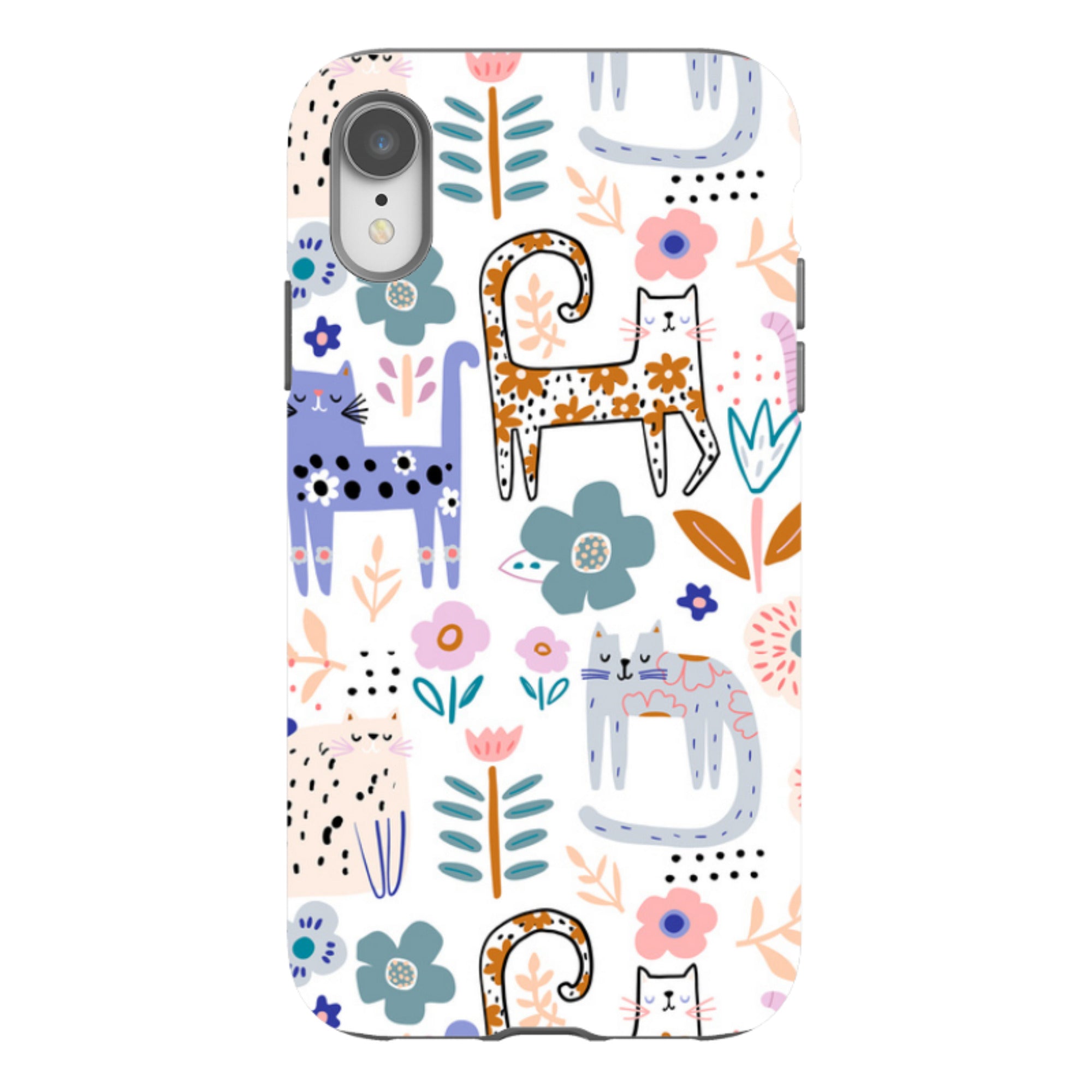 iPhone Tough Case - Floral Cats