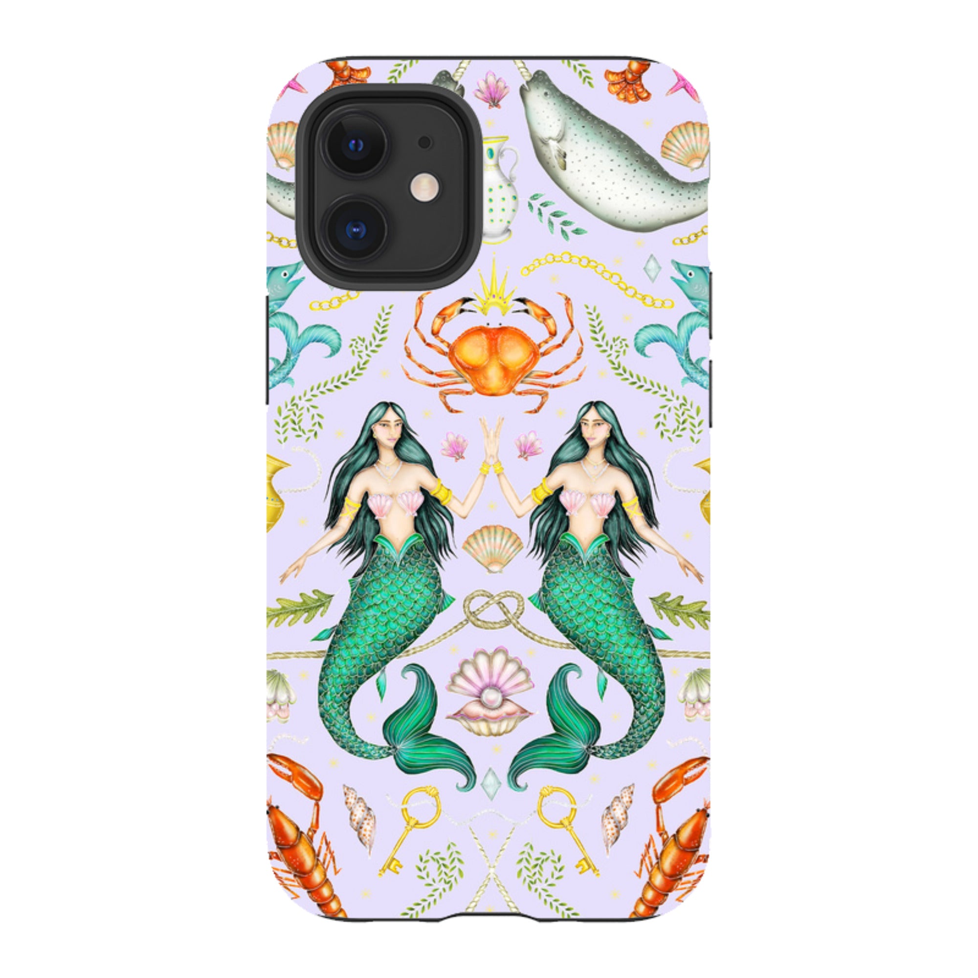 iPhone Tough Case - Tritons Treasure Lilac By Catherine Rowe