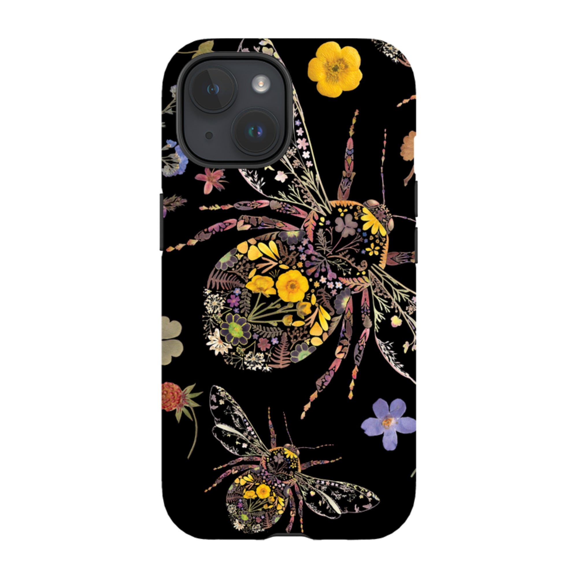 iPhone Tough Case - Floral Bumble Bees By Helen Ahpornsiri