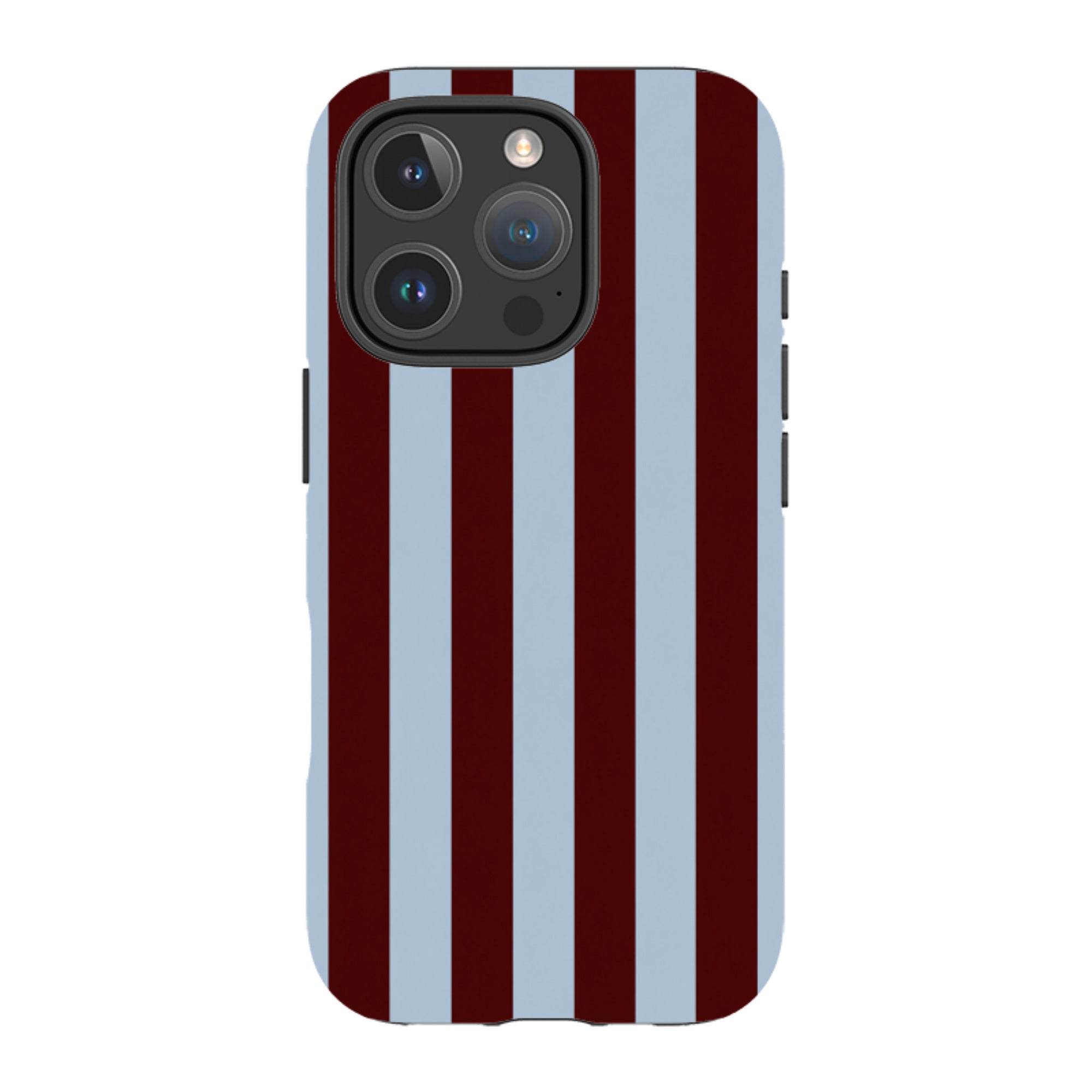 iPhone Tough Case - Claret & Sky Blue Stripe
