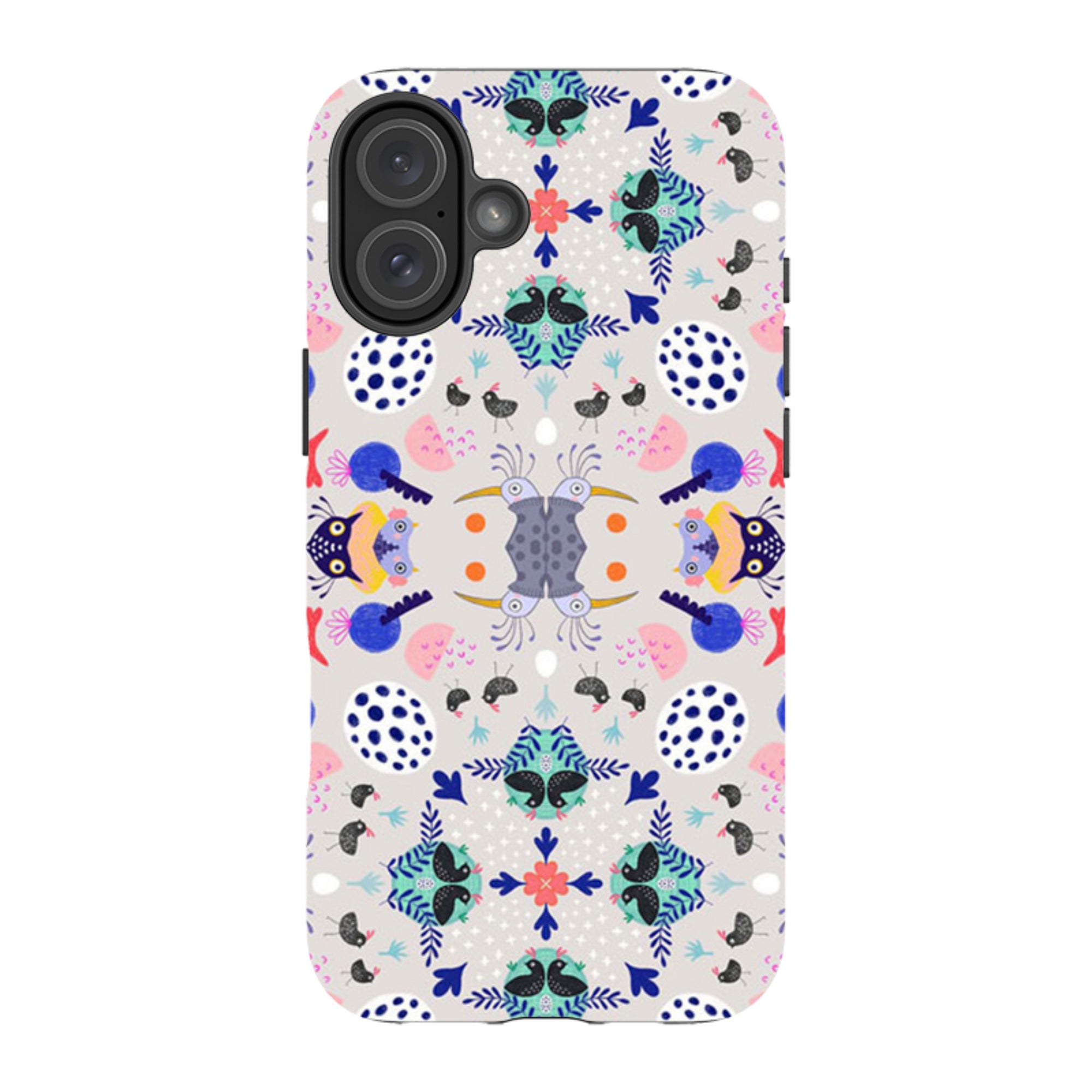 iPhone Tough Case - Crazy Bird Pattern By Mia Underwood