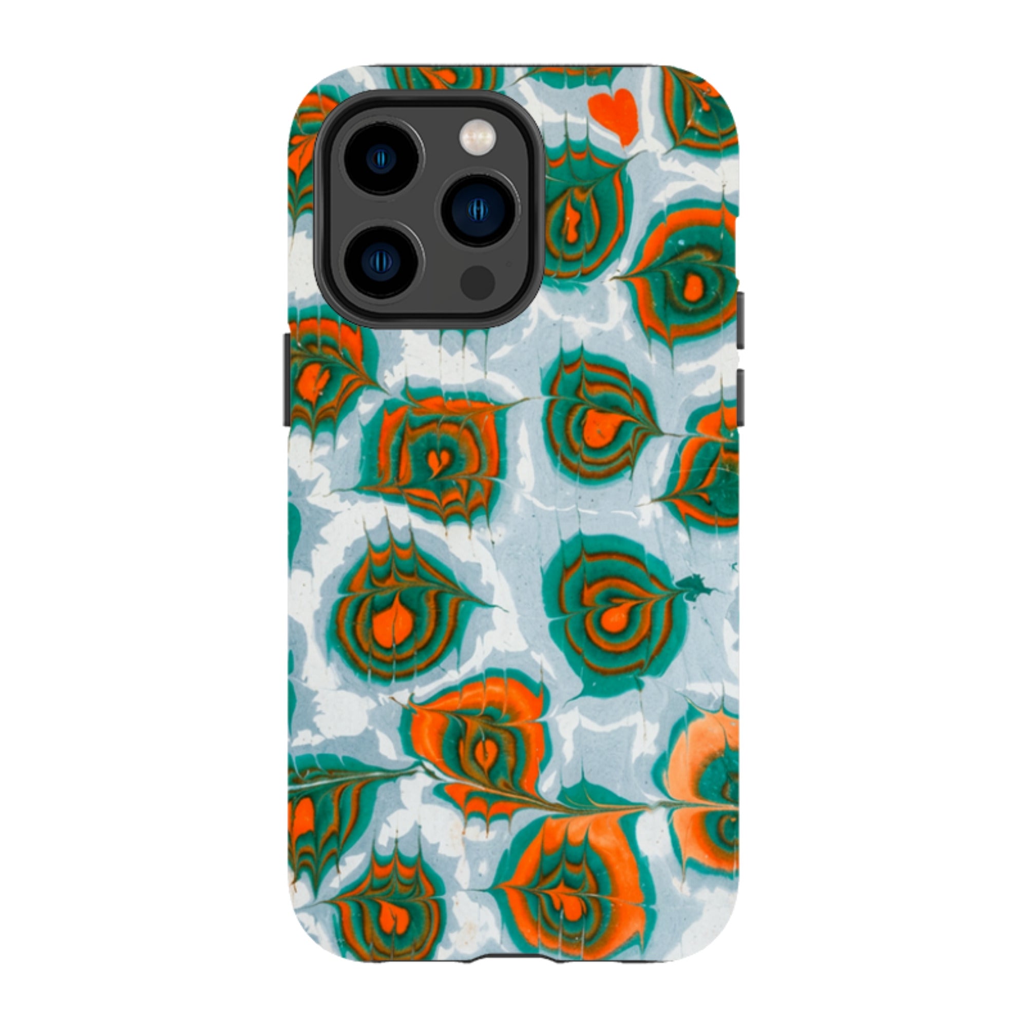 iPhone Tough Case - Teal & Orange Marble