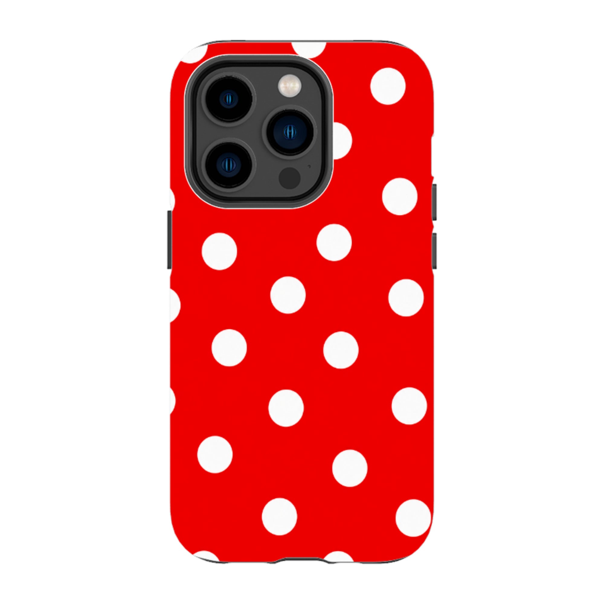 iPhone Tough Case - Red & White Polka Dot