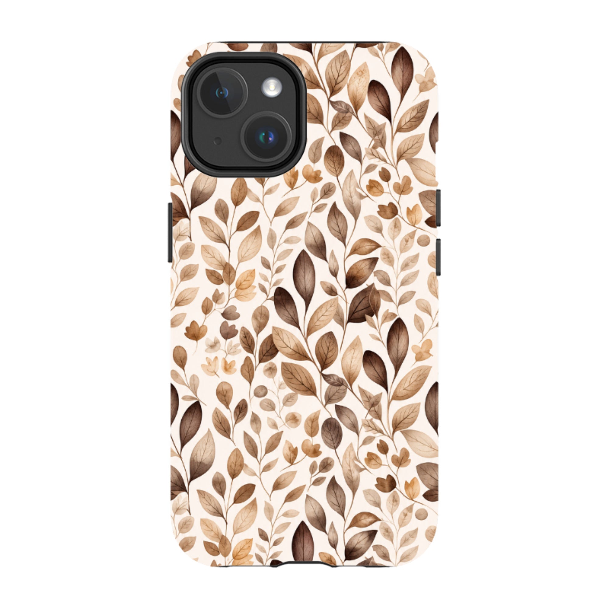 iPhone MagSafe Tough Case - Beige Aesthetic Leaves
