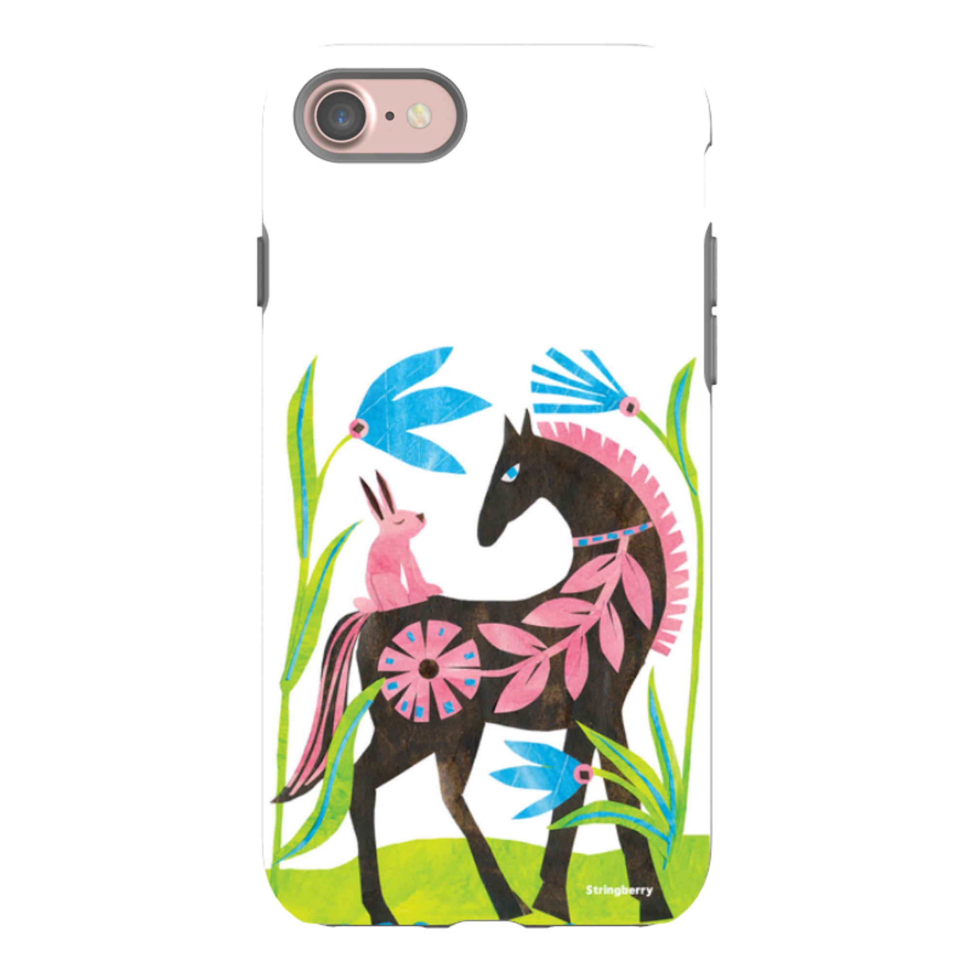 iPhone Tough Case - Folk Horse And Bunny By Tracey English