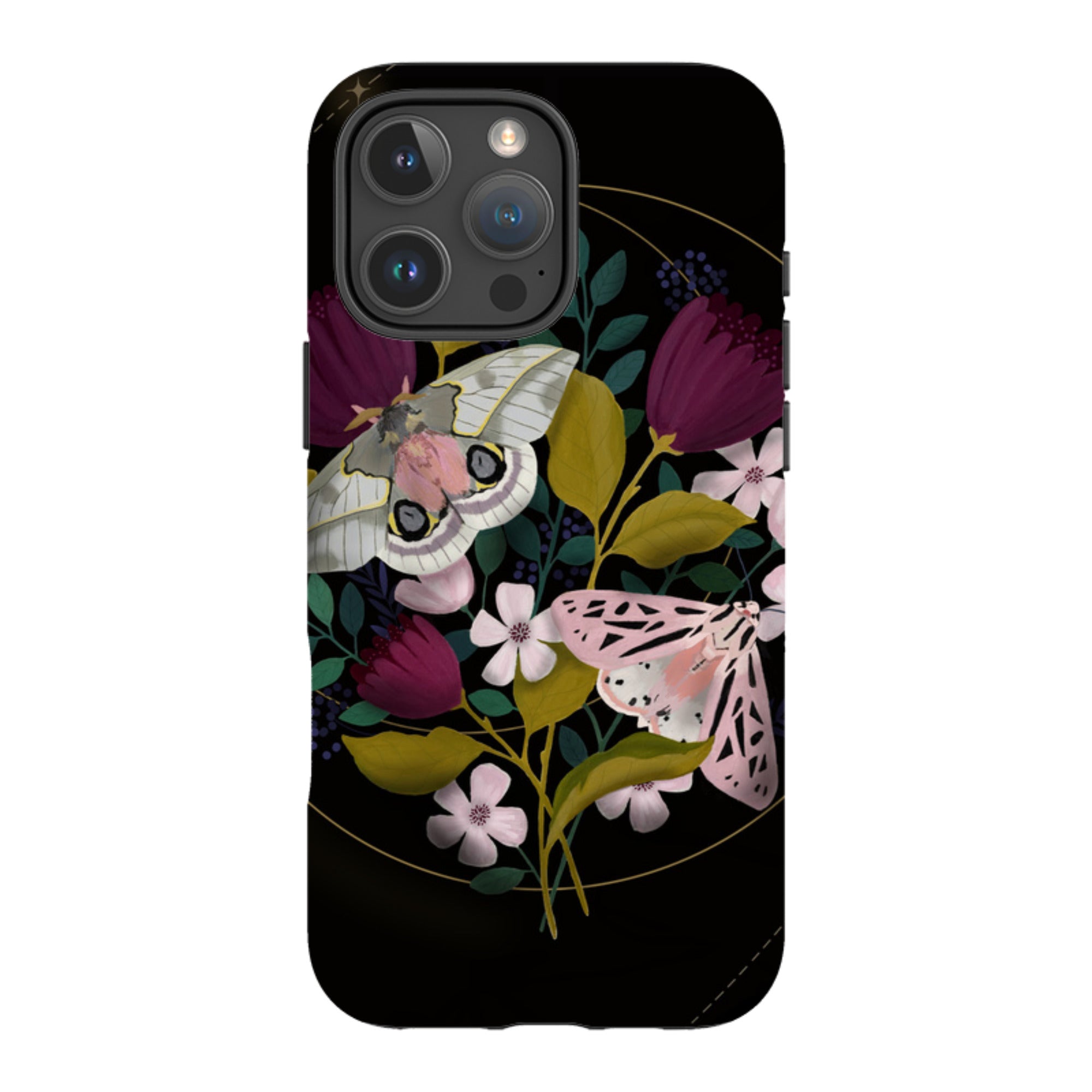 iPhone Tough Case - Moon Moths By Bex Parkin
