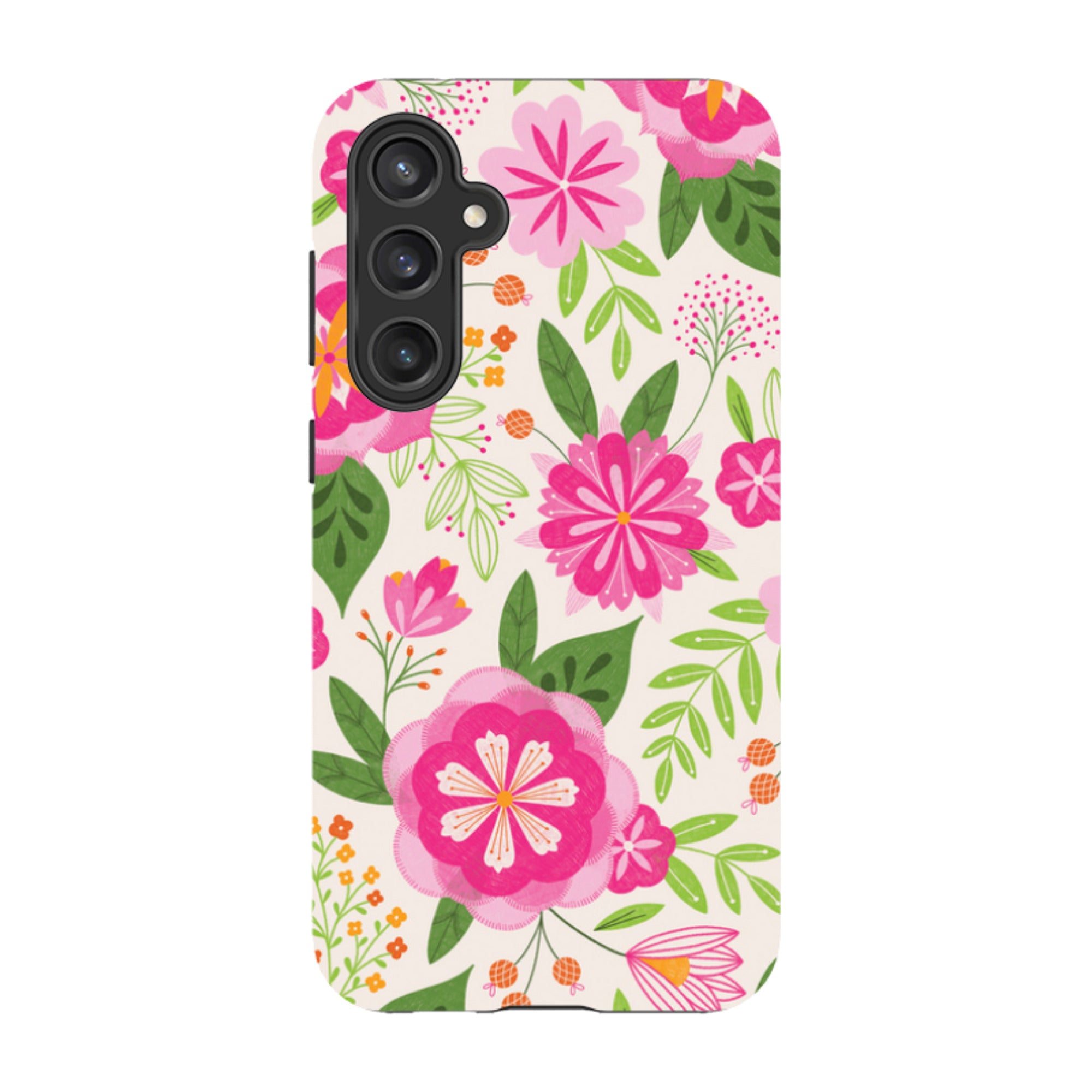 Samsung Tough Case - Big Bold Blooms Ivory By Jenny Zemanek