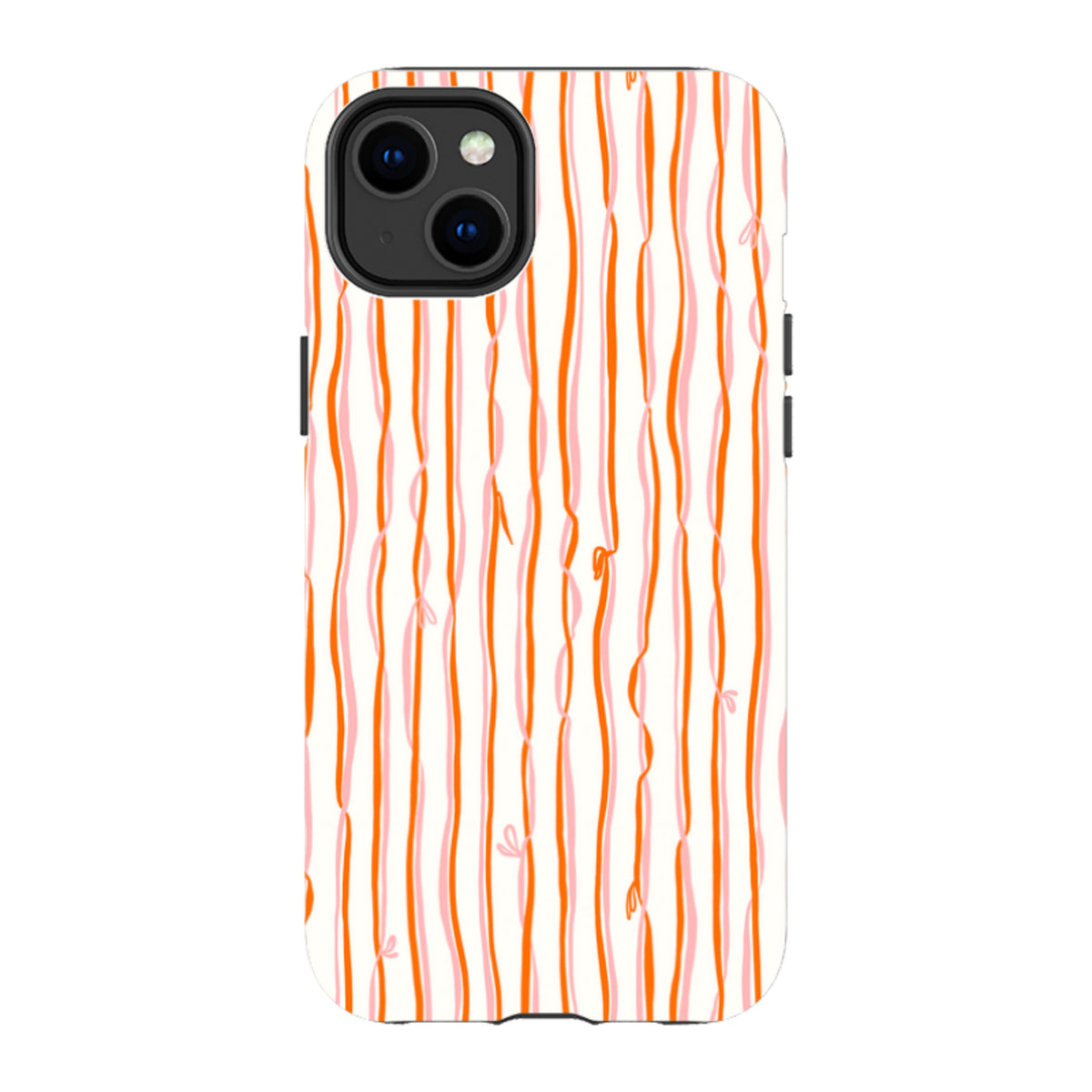 iPhone Tough Case - Ribbons orange and pink By Katherine Quinn