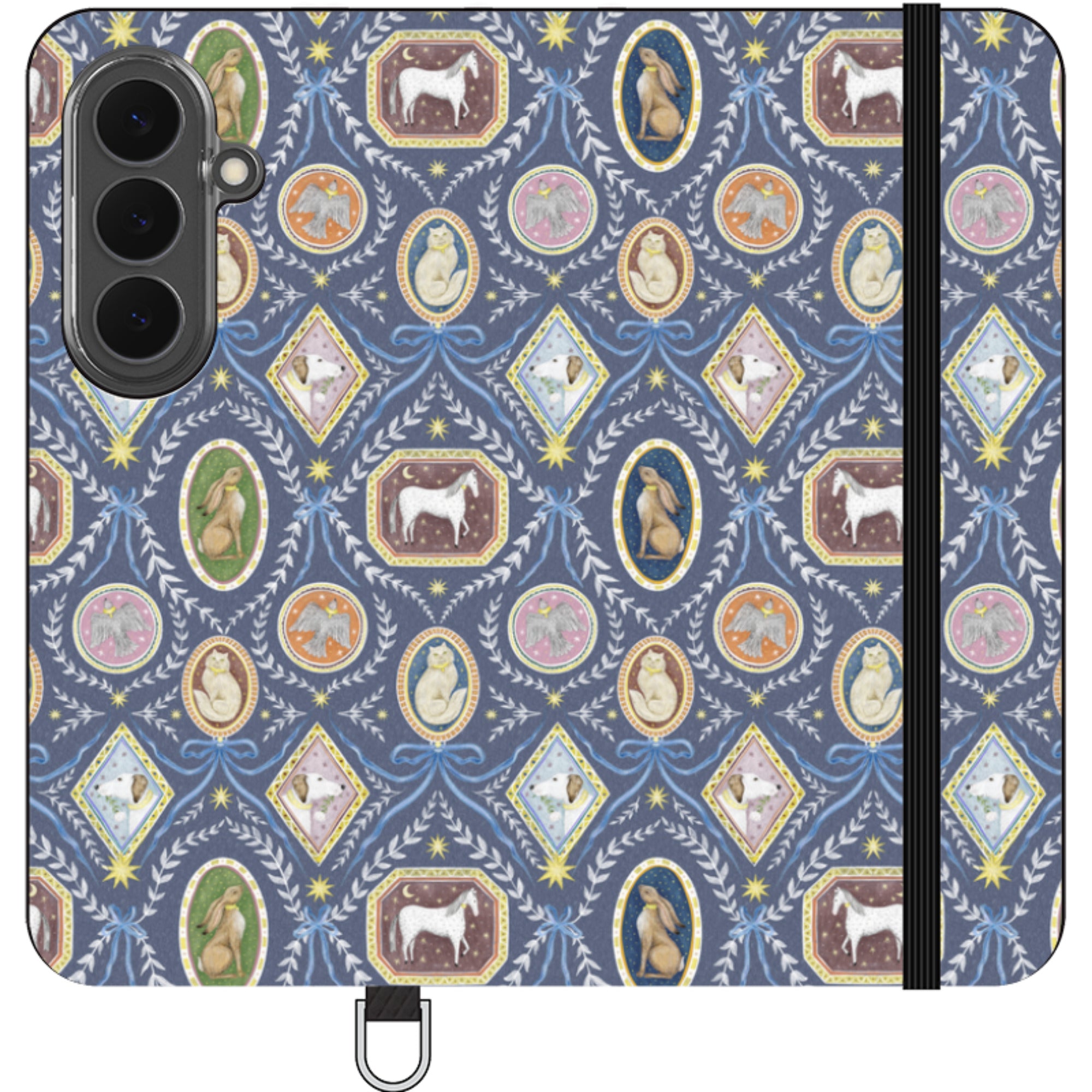 Charleston Dusk Blue Wallet Case By Catherine Rowe