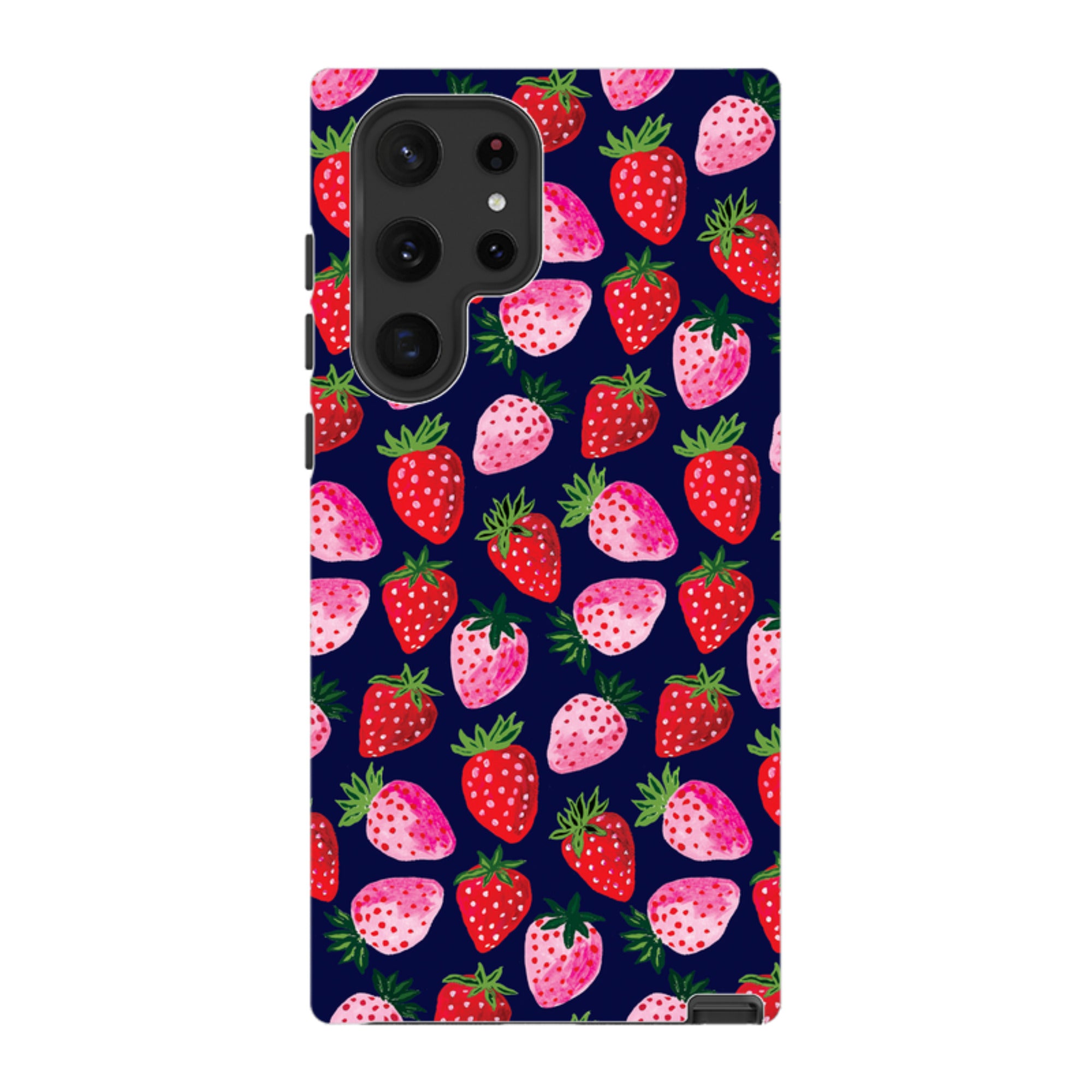 Samsung Tough  Case - Strawberry Scatter Navy By Emma Frances Grant
